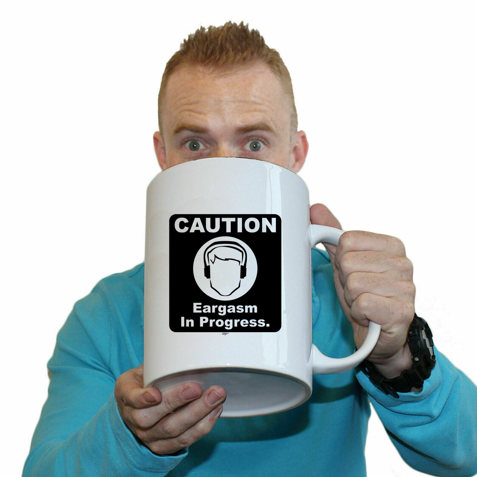 Caution Eargasm In Progress - Funny Giant 2 Litre Mug Cup