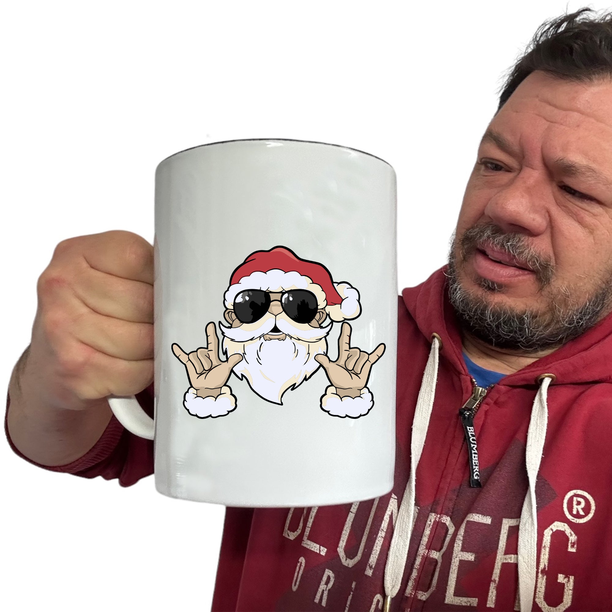 Chrismas Rock Santa - Funny Giant 2 Litre Mug