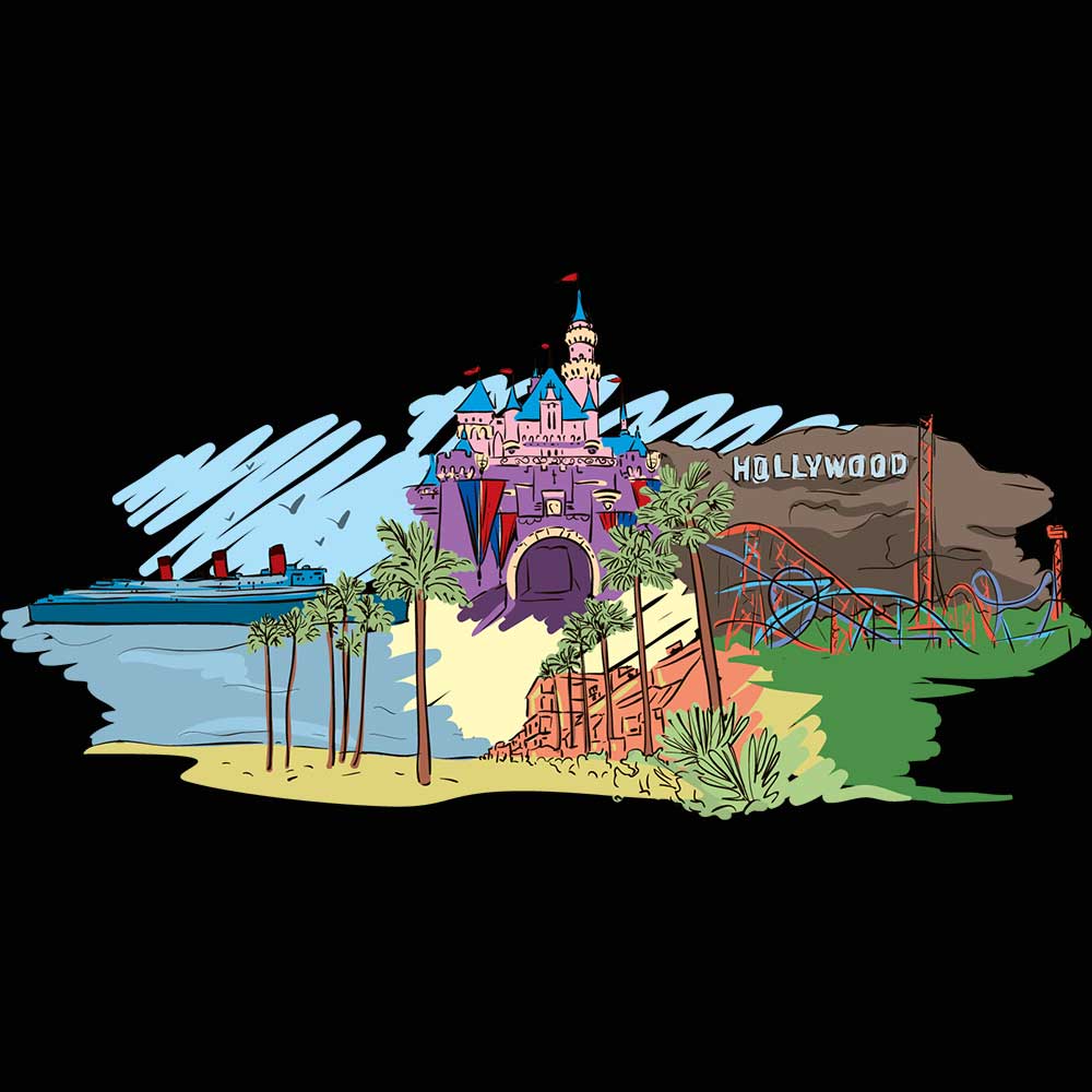 Hollywood Los Angeles California Country Flag Destination - Mens 123t Funny T-Shirt Tshirts