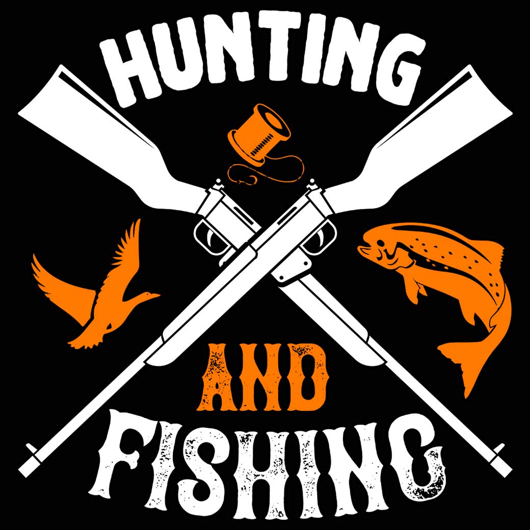 Hunting And Fishing - Mens 123t Funny T-Shirt Tshirts