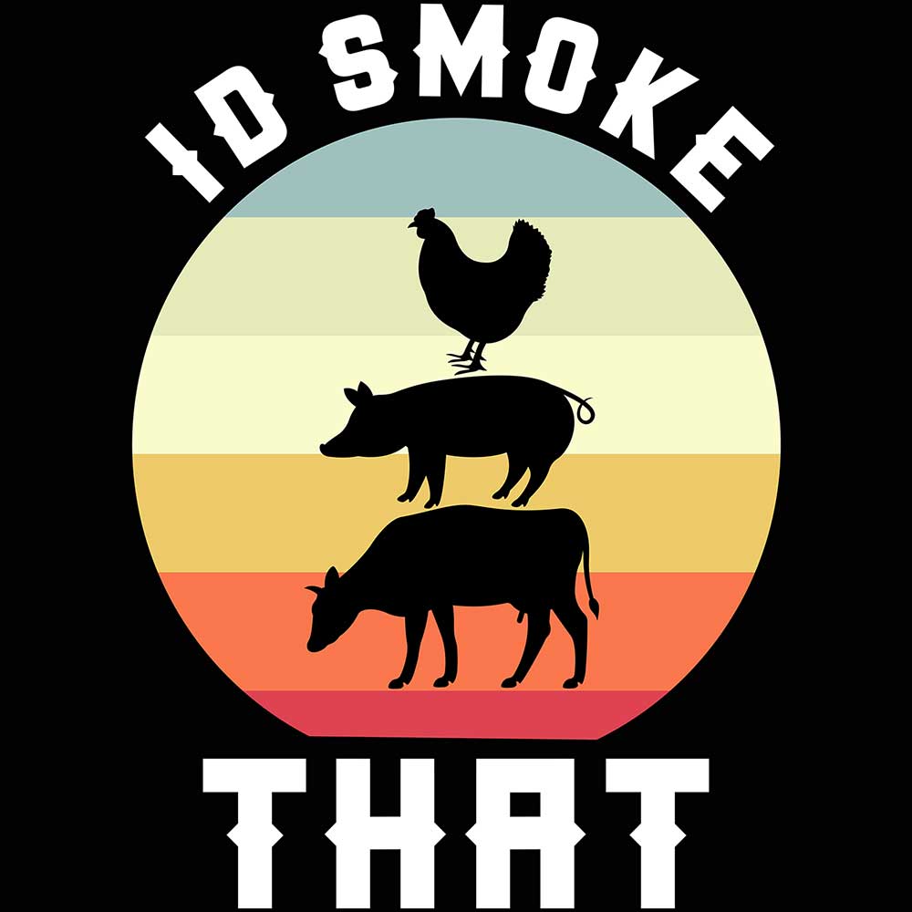 Id Smoke That Retro Sun Bbq Chef Dad - Mens 123t Funny T-Shirt Tshirts