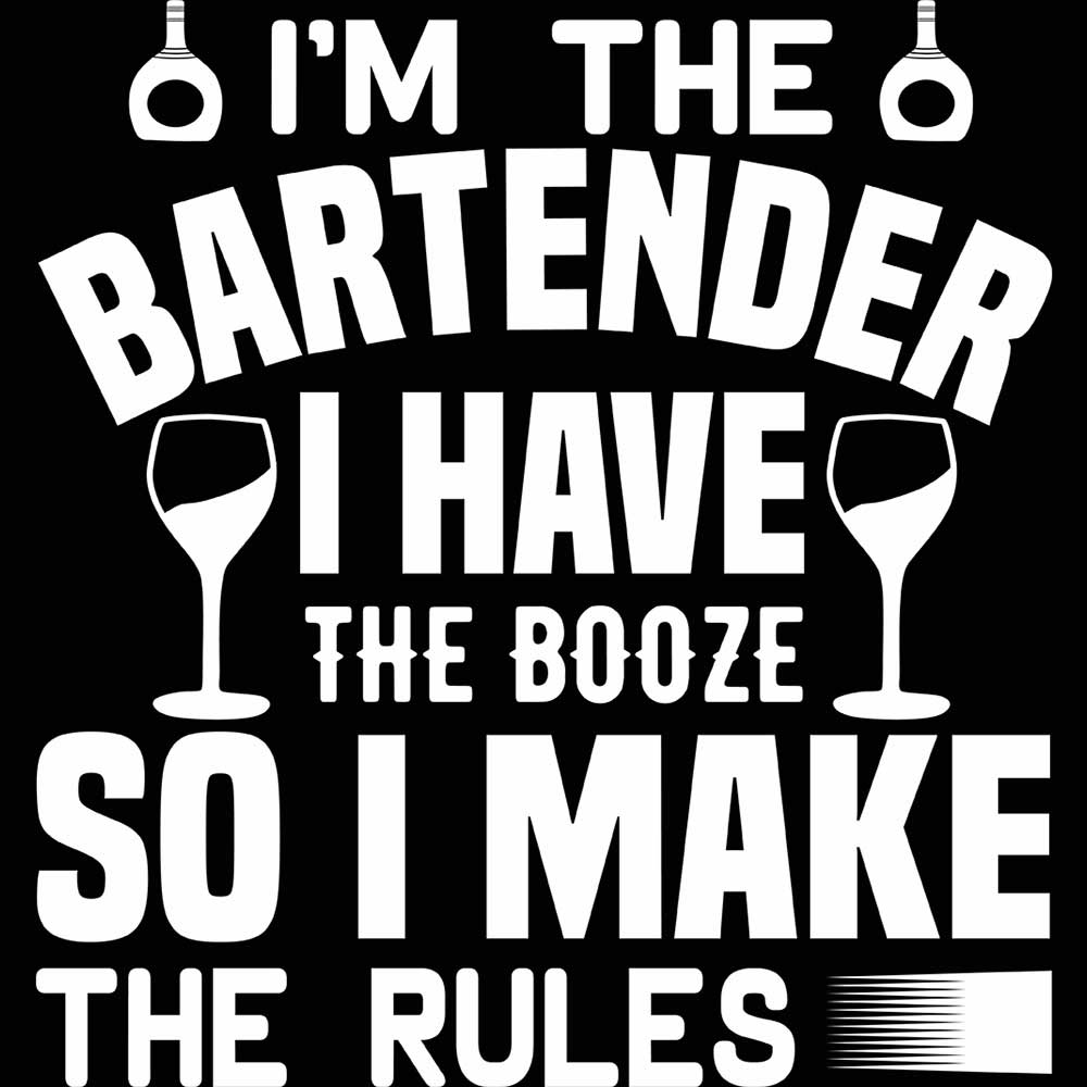 Im The Bartender Make The Rules Pub Hotel - Mens 123t Funny T-Shirt Tshirts