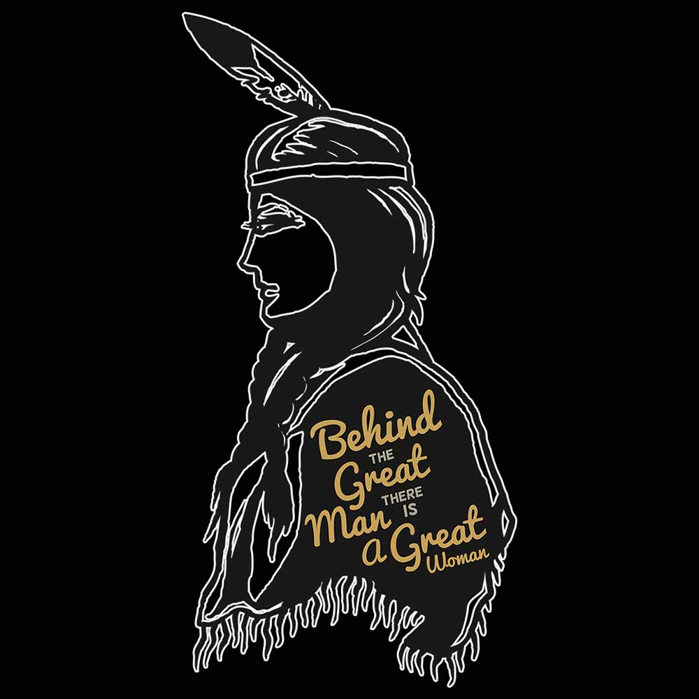 Indian Behind The Great Man Women - Mens 123t Funny T-Shirt Tshirts