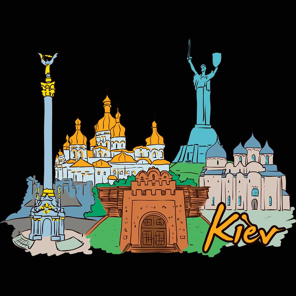 Kiev Ukraine Country Flag Destination - Mens 123t Funny T-Shirt Tshirts