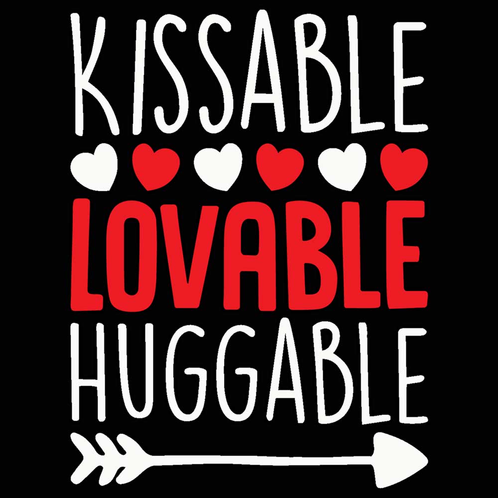 Kissable Lovable Huggable Valentines - Mens 123t Funny T-Shirt Tshirts