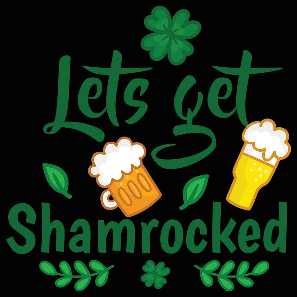 Lets Get Shamrocked Irish St Patricks Day Ireland - Mens 123t Funny T-Shirt Tshirts