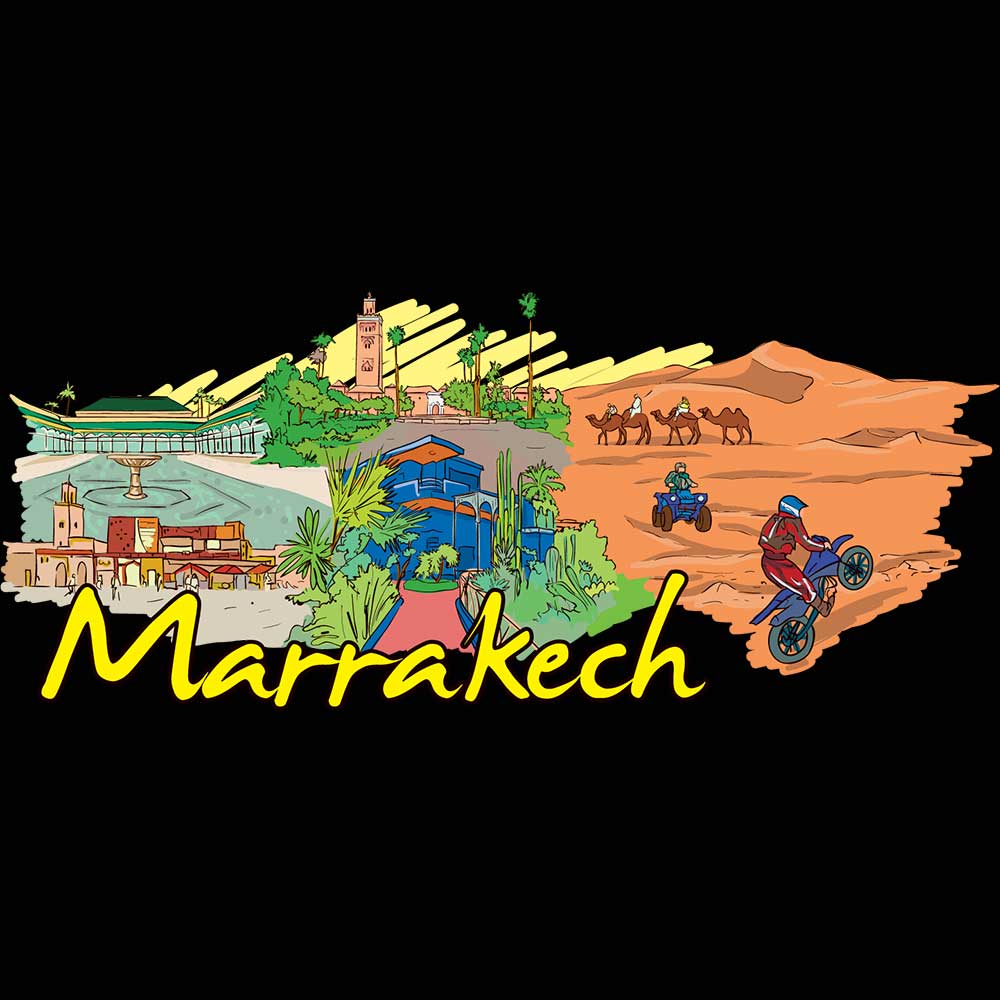 Marrakech Morocco Country Flag Destination - Mens 123t Funny T-Shirt Tshirts