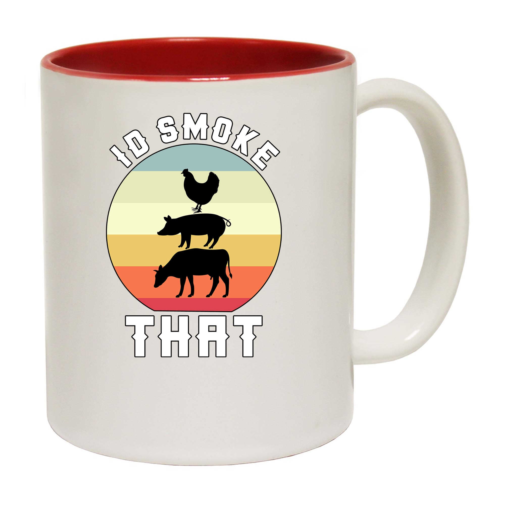 Id Smoke That Retro Sun Bbq Chef Dad - Funny Coffee Mug