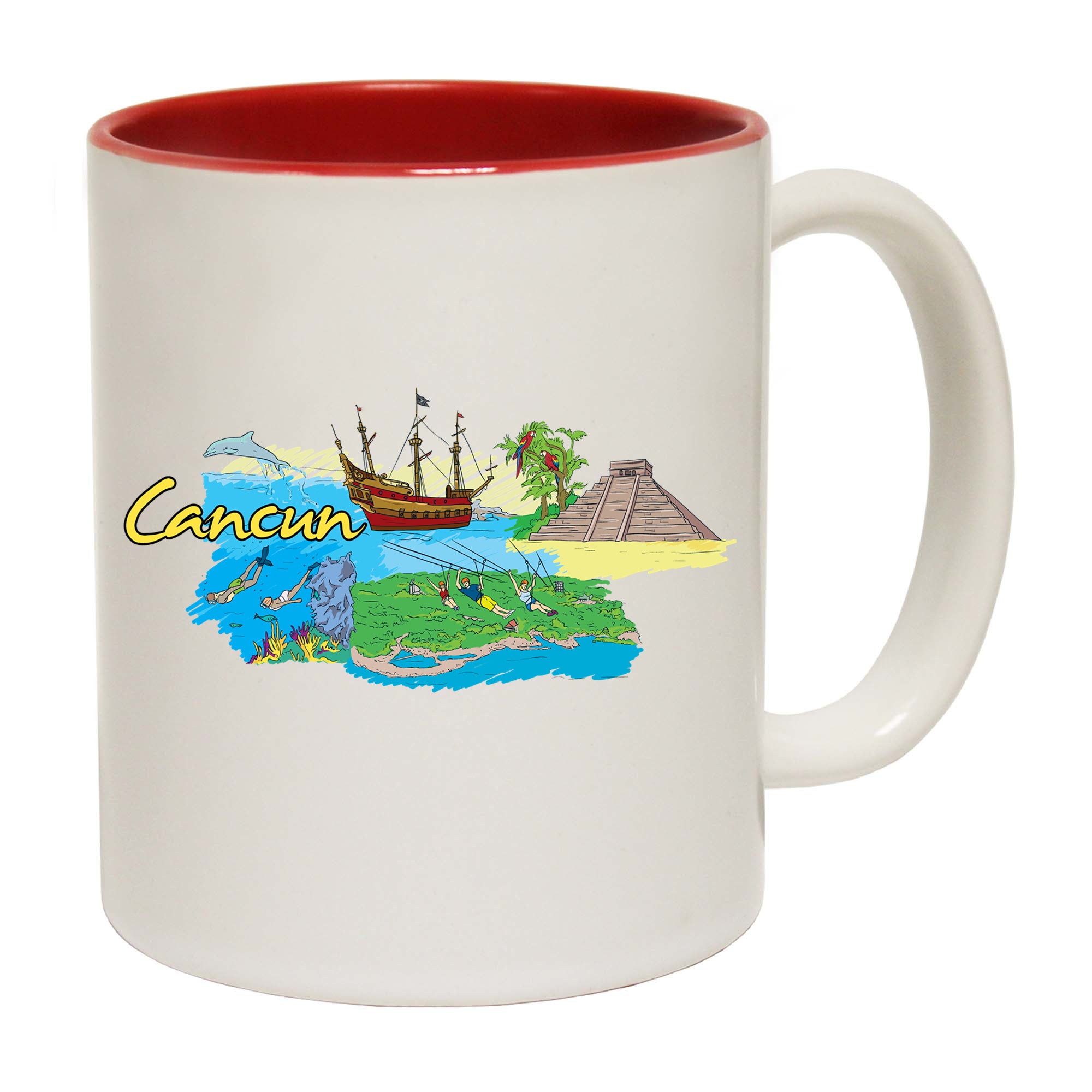 Cancum Mexico Country Flag Destination - Funny Coffee Mug