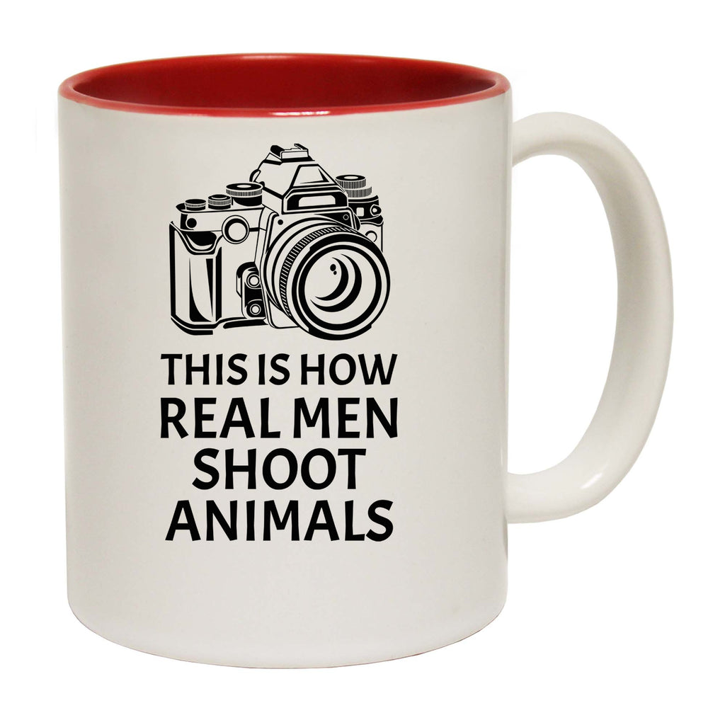This Is How Real Men Shoot Animals Camera Vegan - Funny Coffee Mug