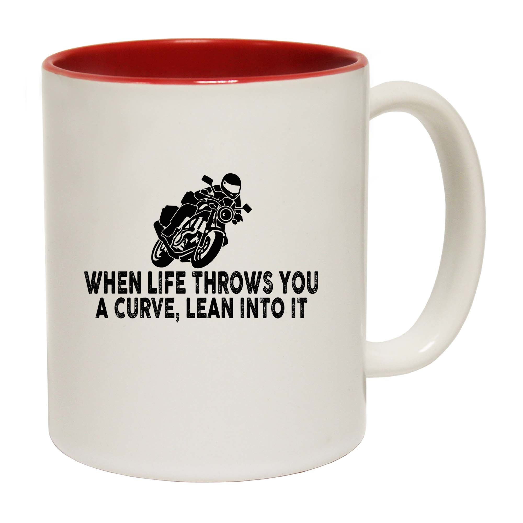 When Life Thows You A Curve Motorcycle Motorbike - Funny Coffee Mug