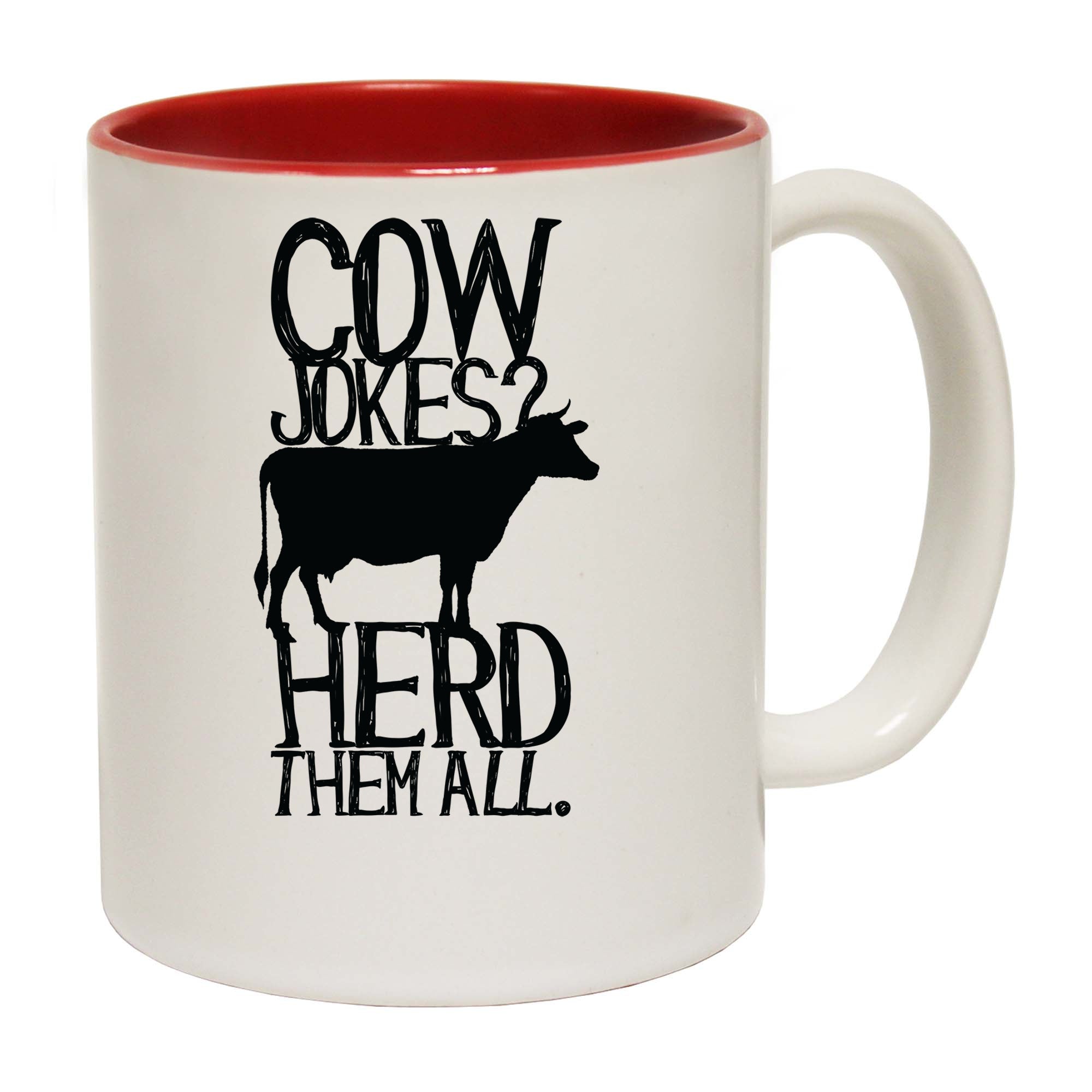Cow Jokes Herd Them All - Funny Coffee Mug