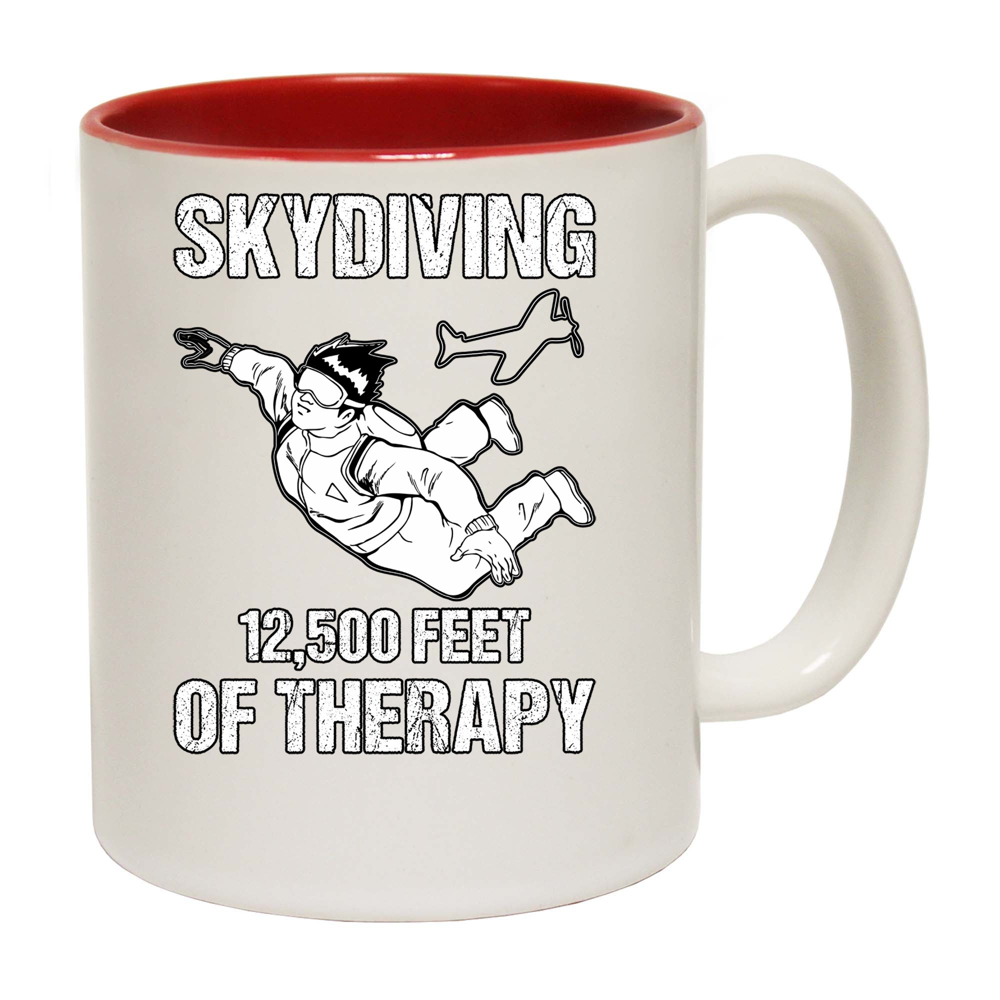 Skydiving 12500 Feet Of Therapy - Funny Coffee Mug