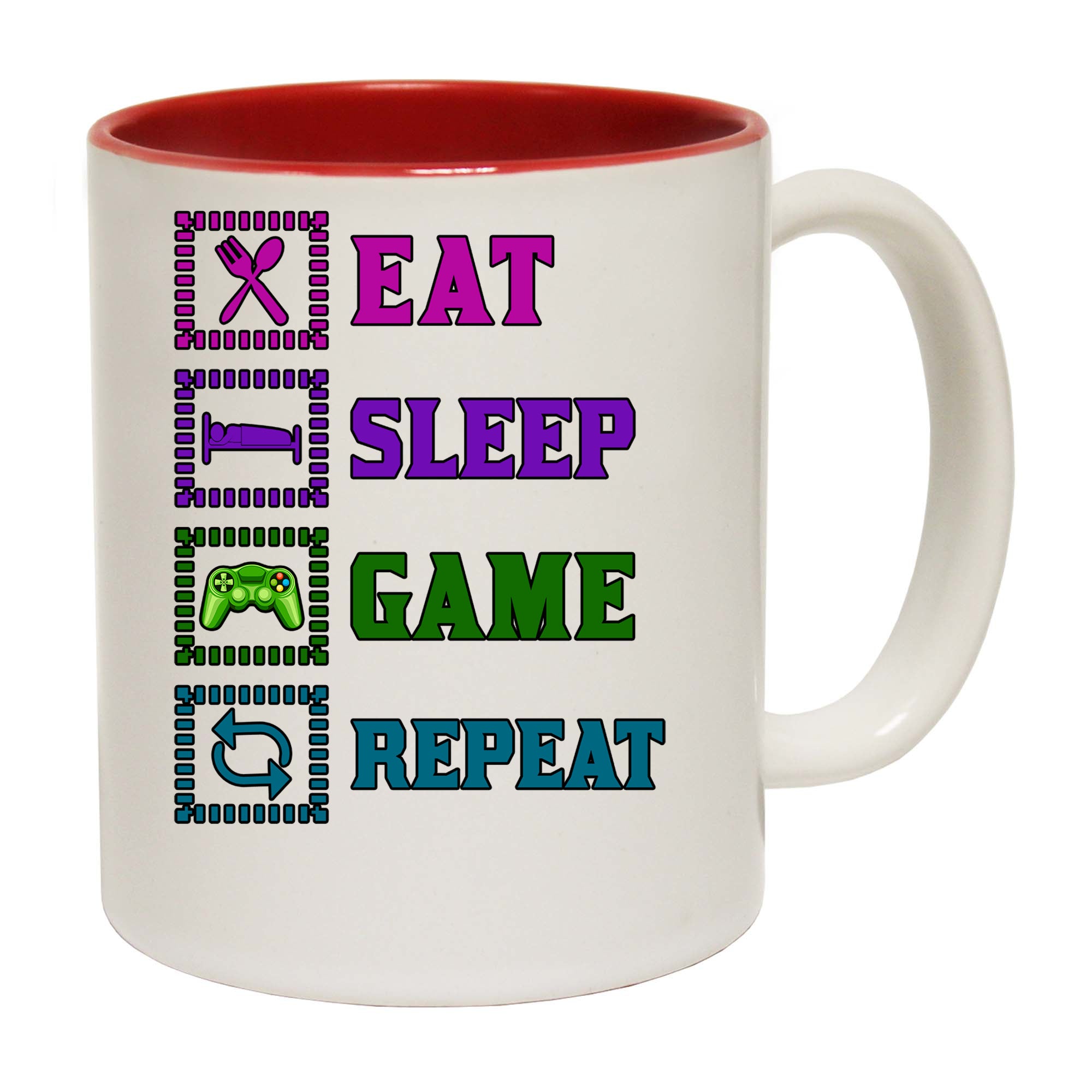 Eat Sleep Game Repeat - Funny Coffee Mug