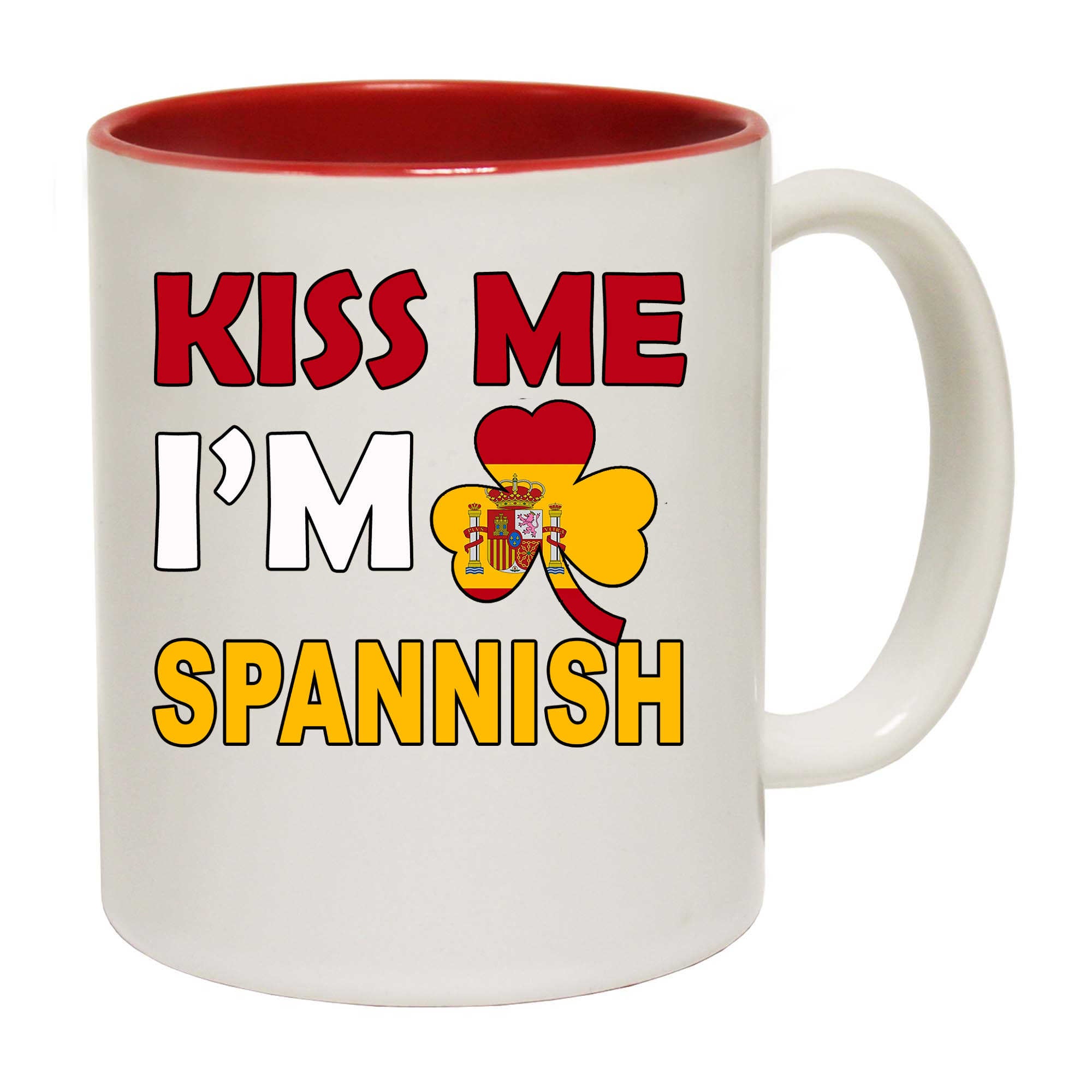 Kiss Me Im Spannish Spain Flag Lucky - Funny Coffee Mug