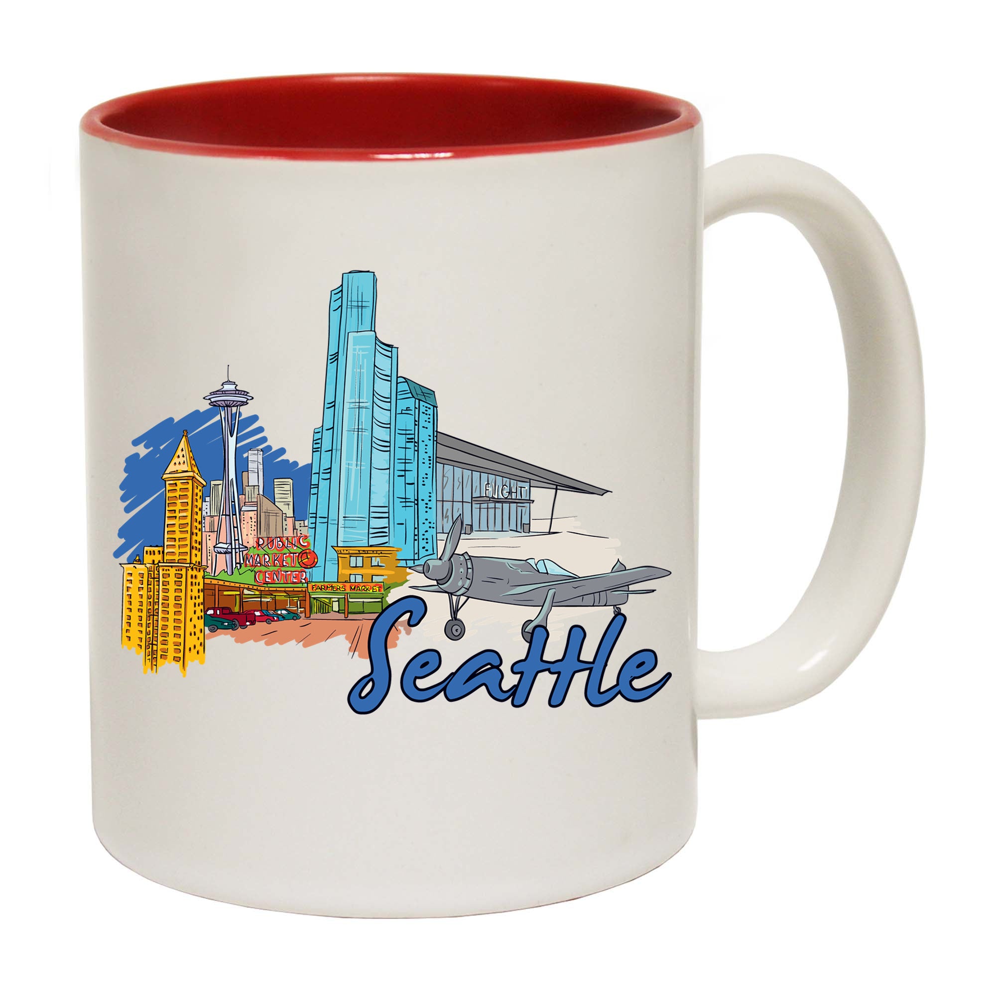 Seattle Washington State Usa Country Flag Destination - Funny Coffee Mug
