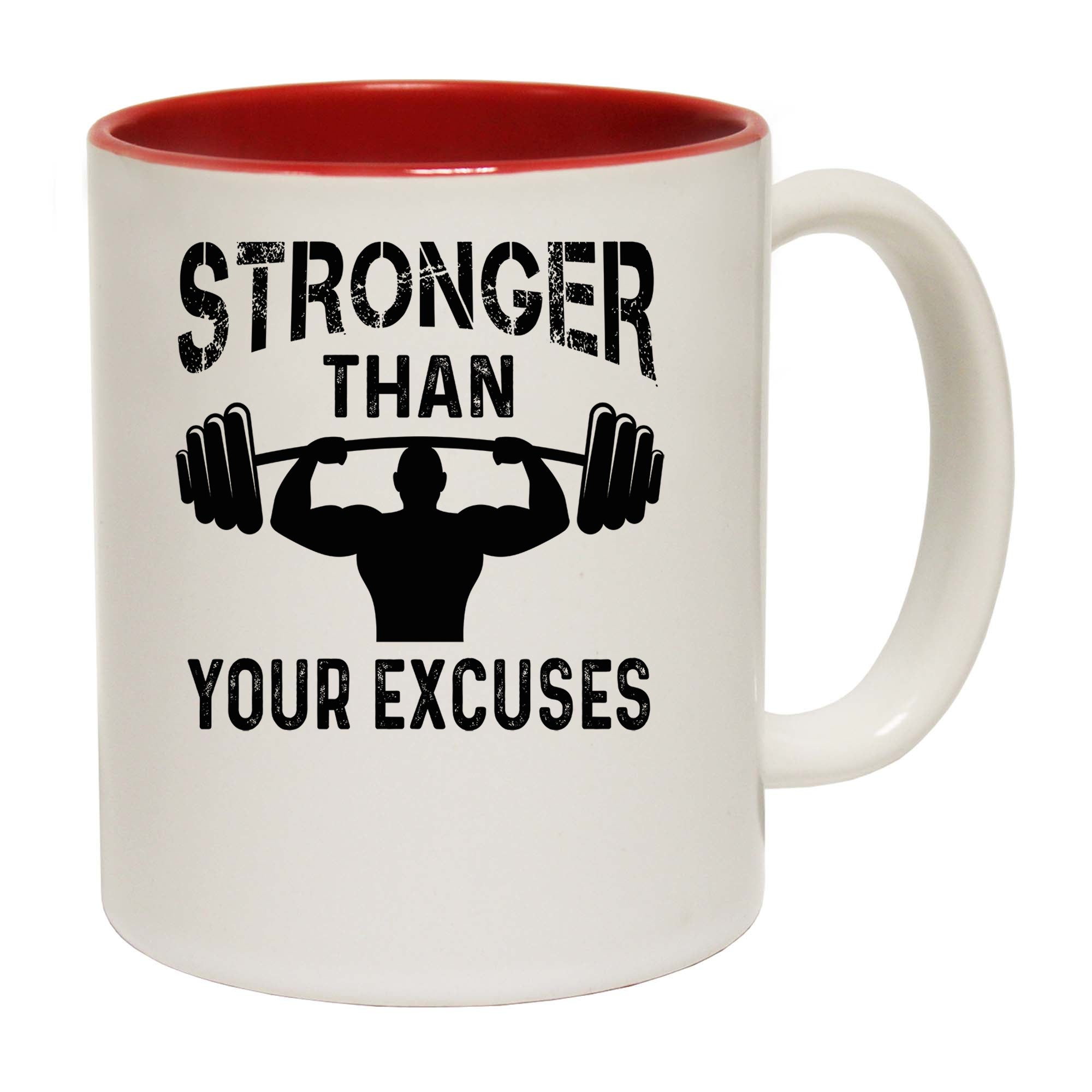 Stronger Than Your Excuses Gym Bodybuilding Weights - Funny Coffee Mug
