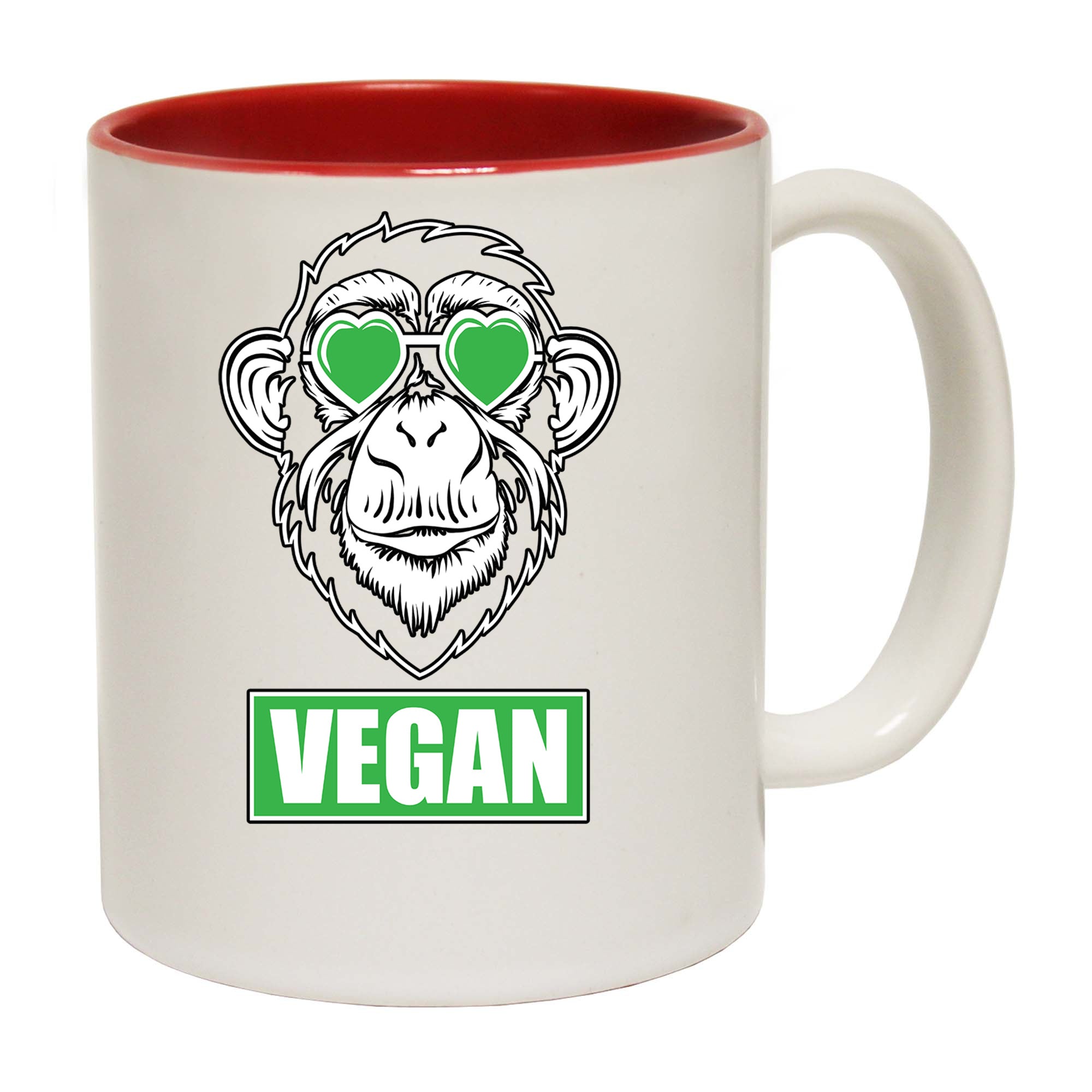 Vegan Love Cool Monkey - Funny Coffee Mug