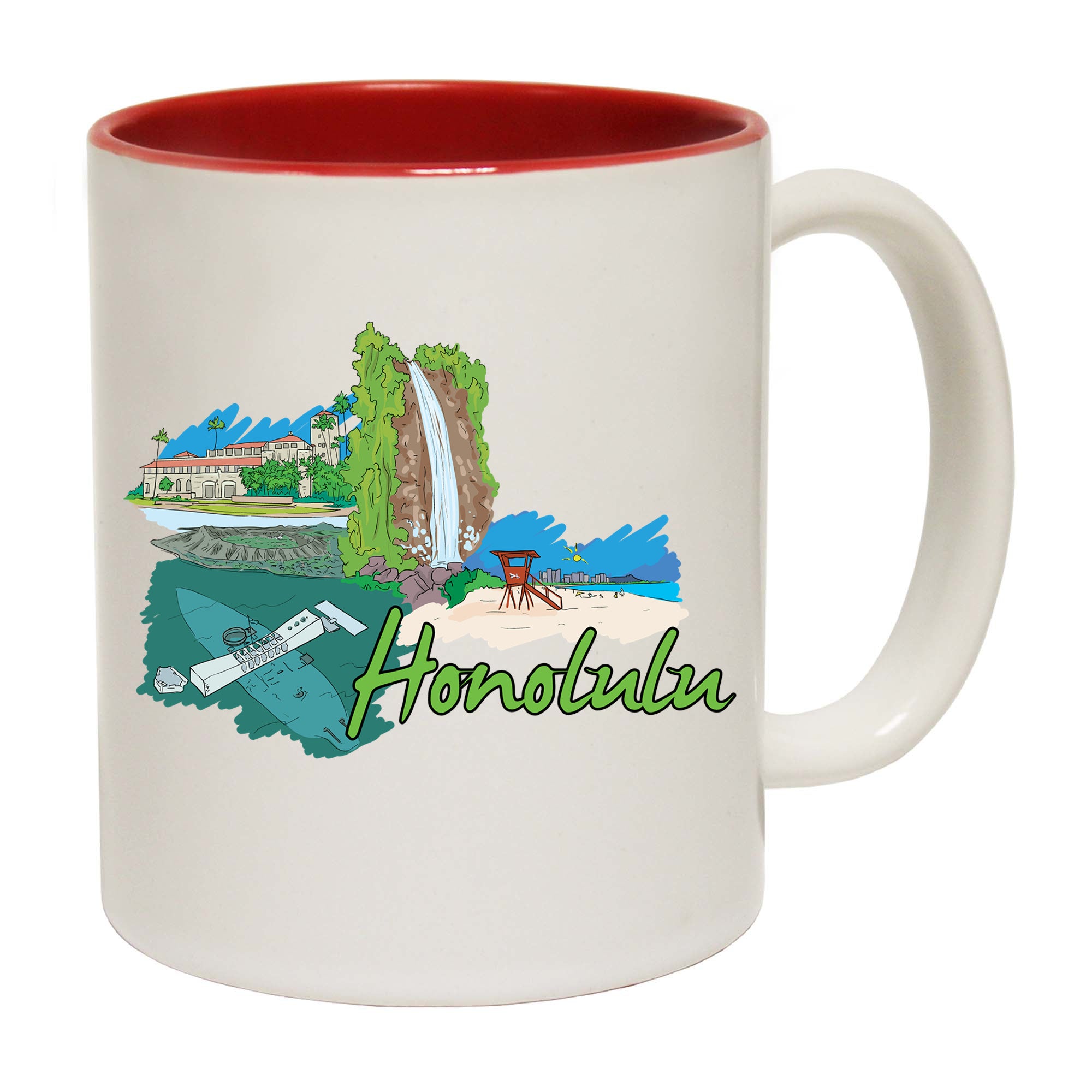 Honolulu Hawaii Country Flag Destination - Funny Coffee Mug