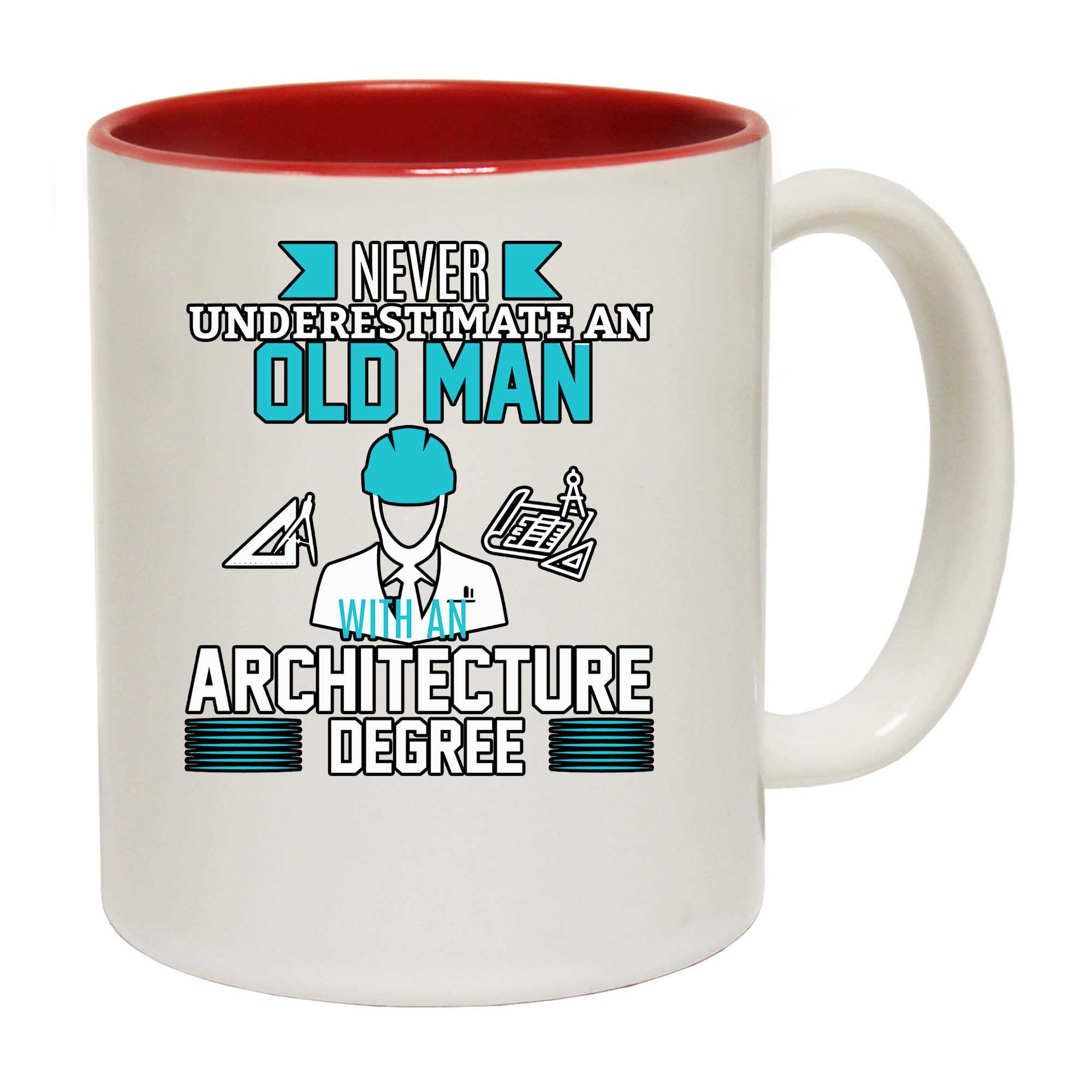 Never Underestimate Old Man Architecture Degree Architect - Funny Coffee Mug