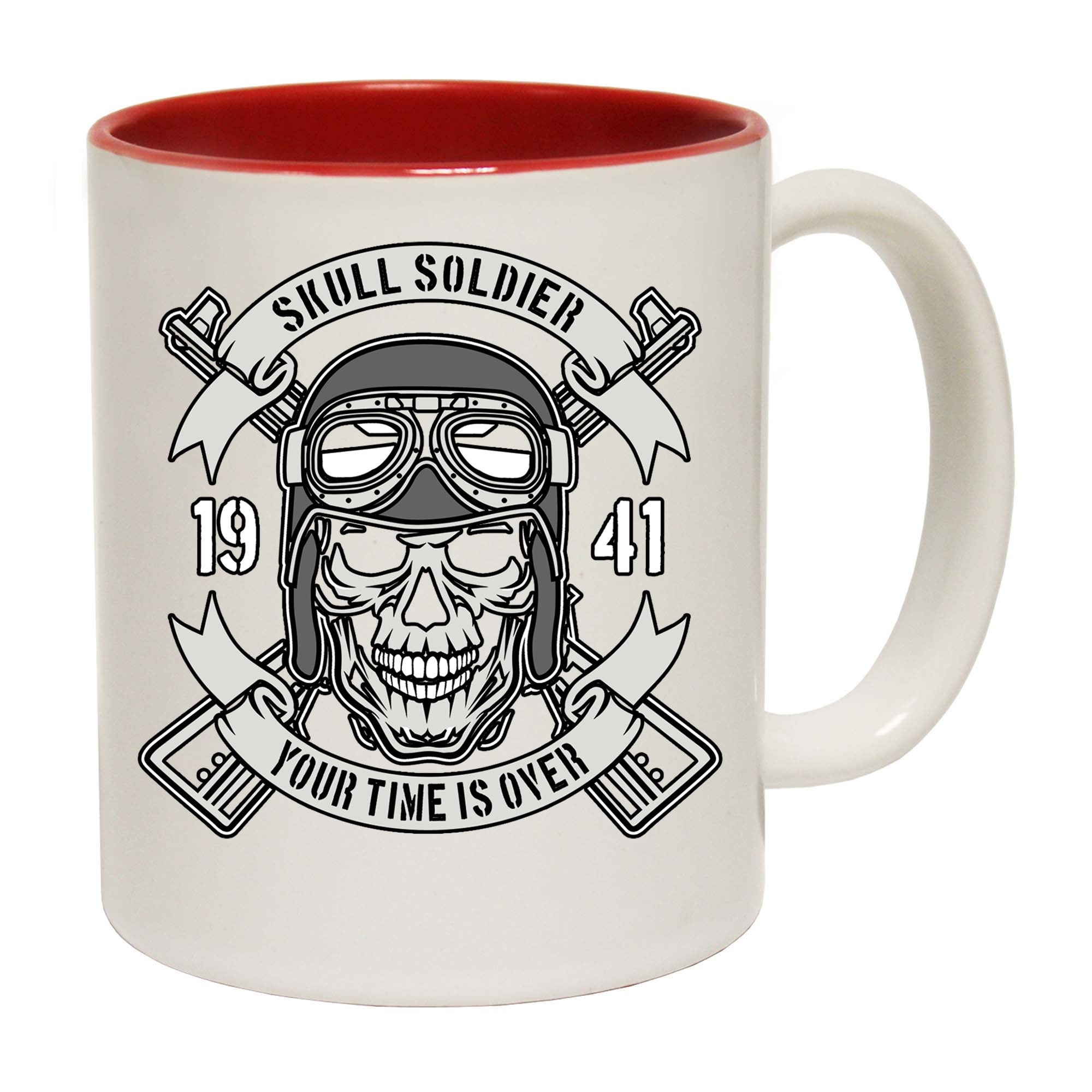Skull Soldier Your Time Is Over Fashion - Funny Coffee Mug