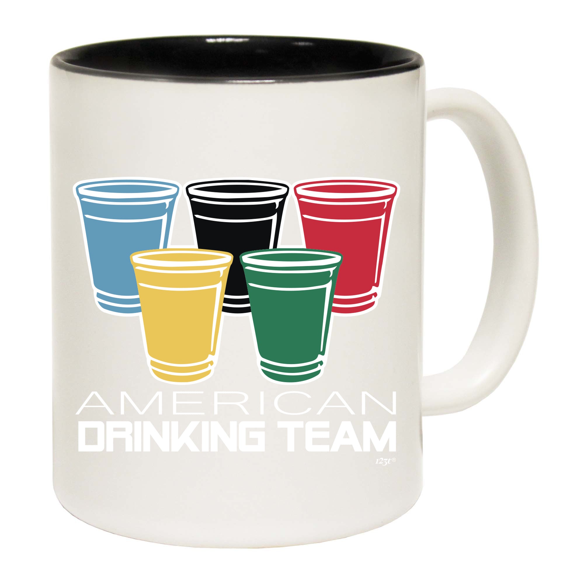 American Drinking Team Glasses - Funny Coffee Mug Cup
