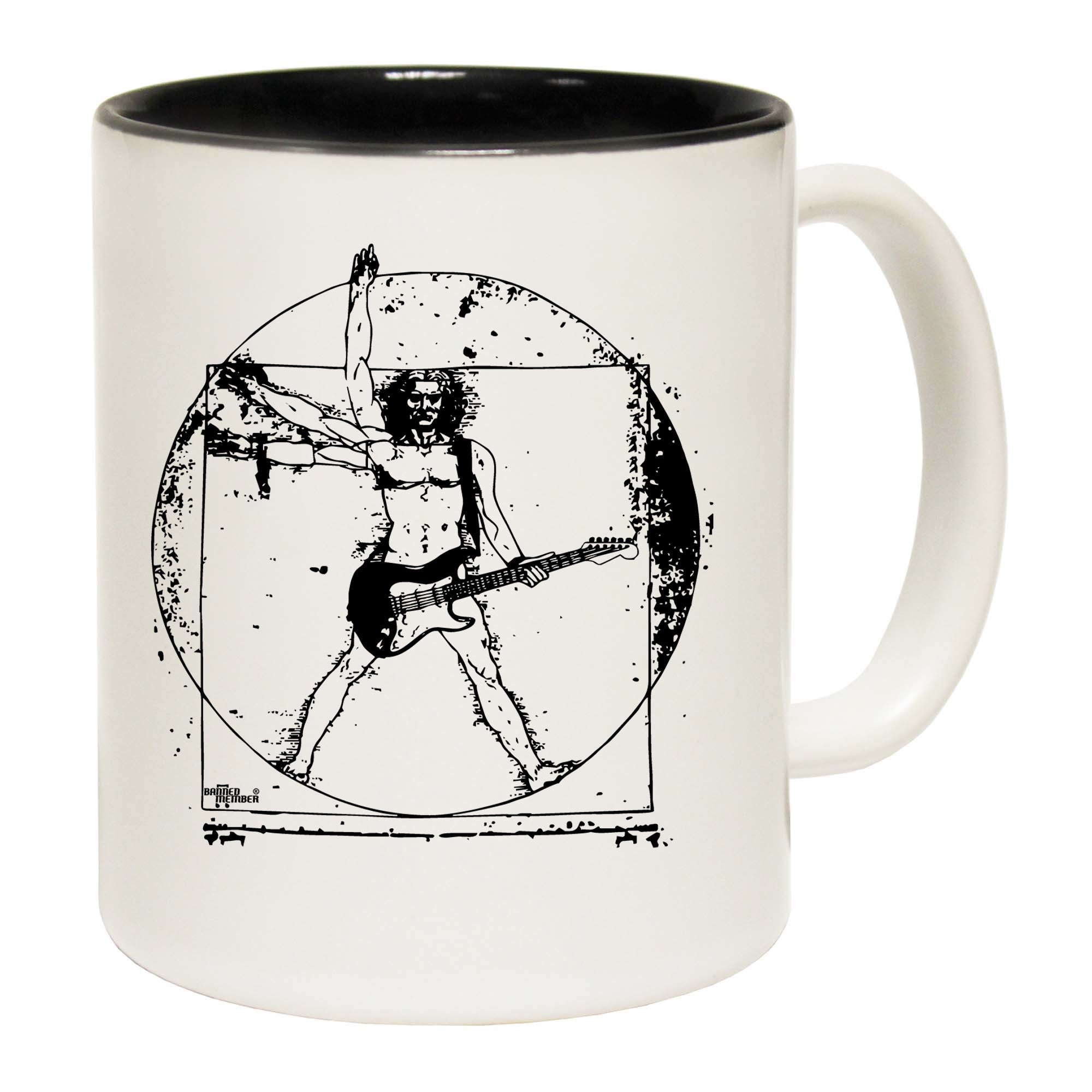 Leonardo Guitar Black - Funny Coffee Mug