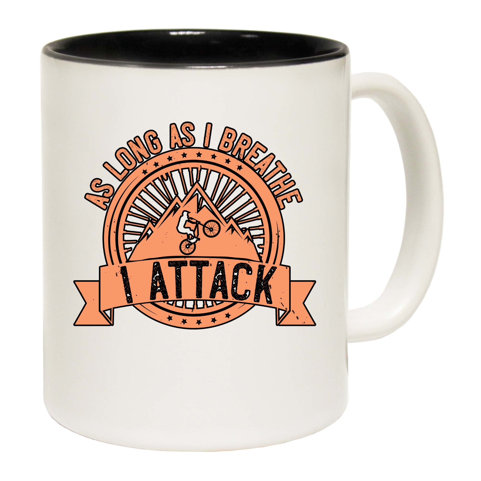 Mountain Bike As Long As I Breathe I Attack - Funny Coffee Mug