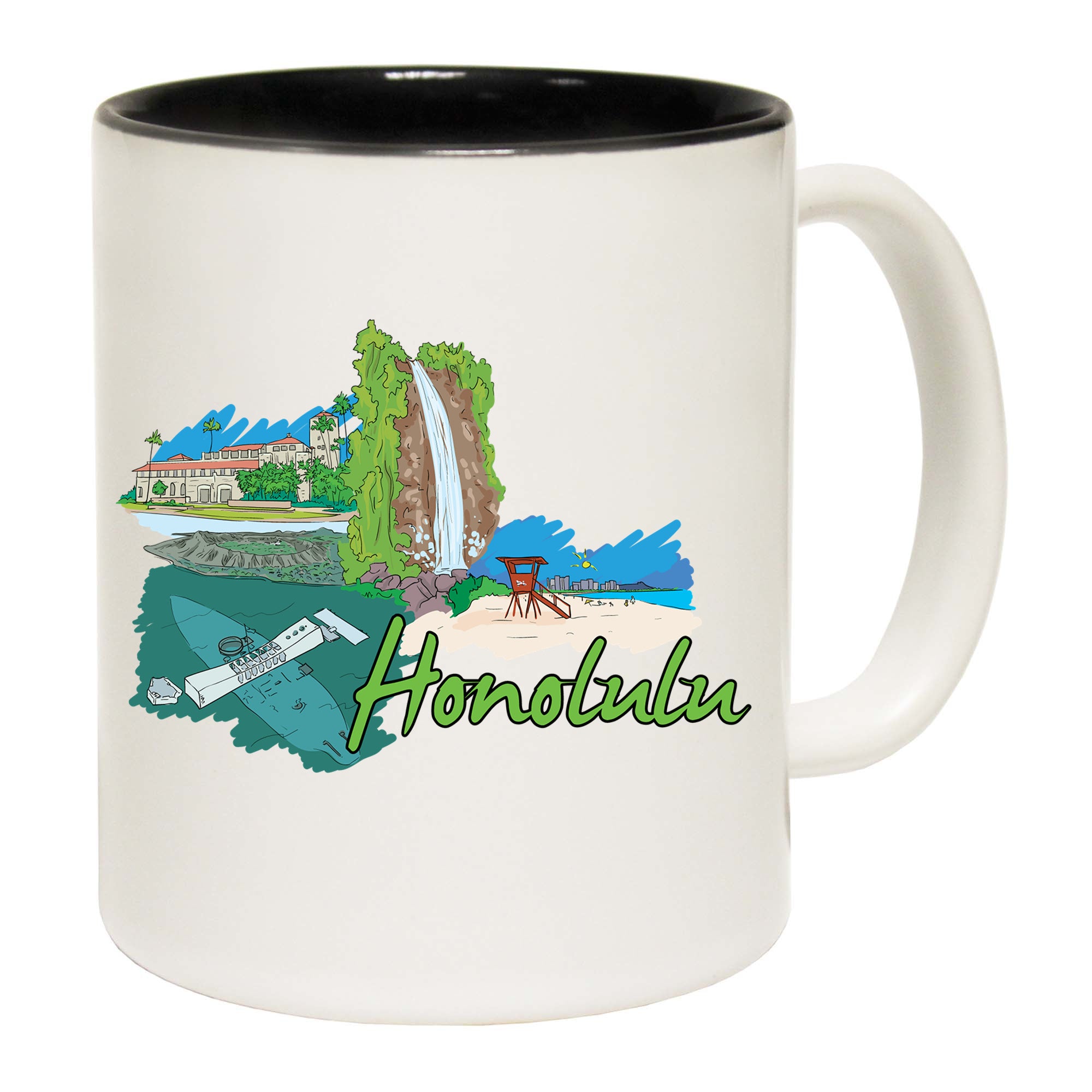 Honolulu Hawaii Country Flag Destination - Funny Coffee Mug