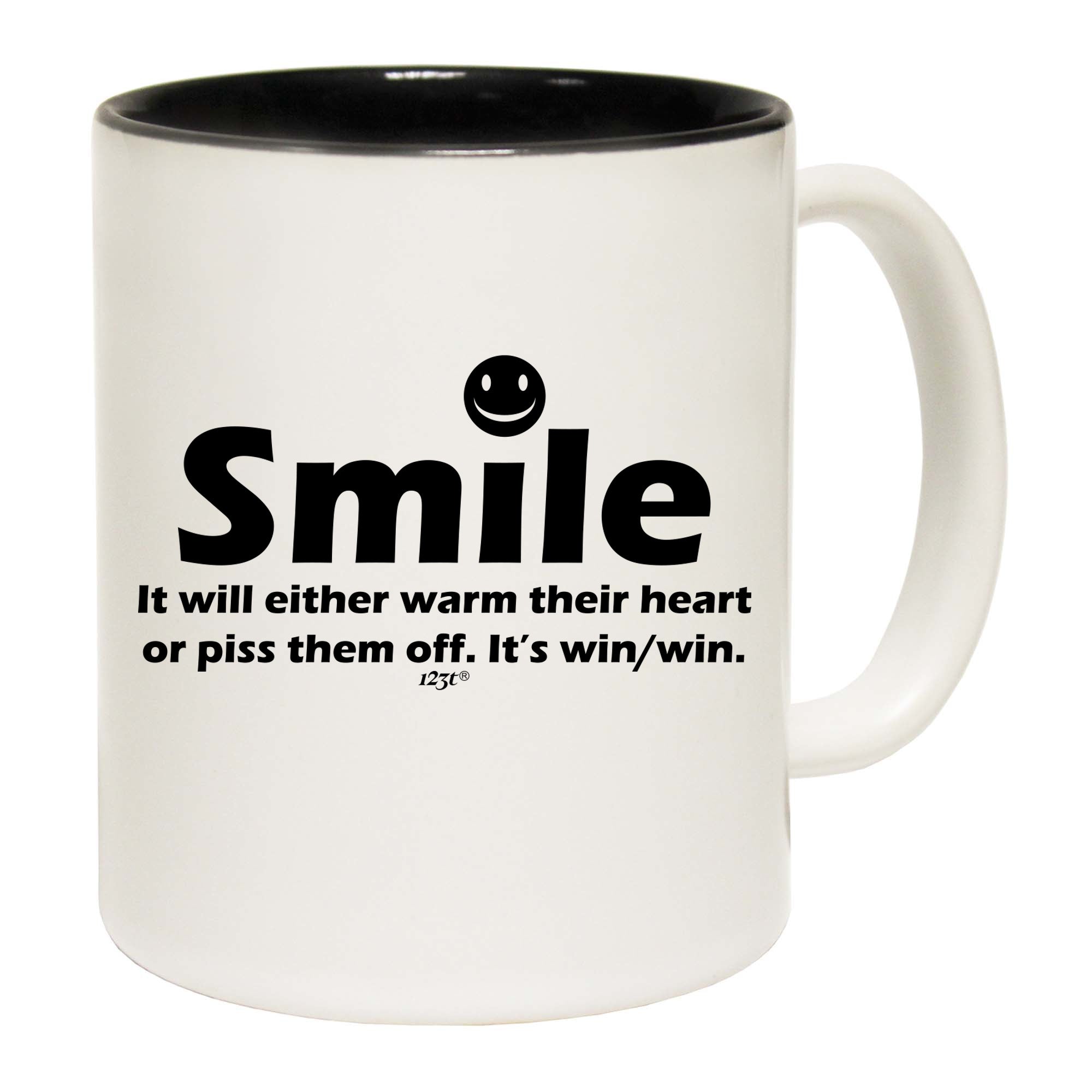 Smile It Will Either Warm Their Heart - Funny Coffee Mug