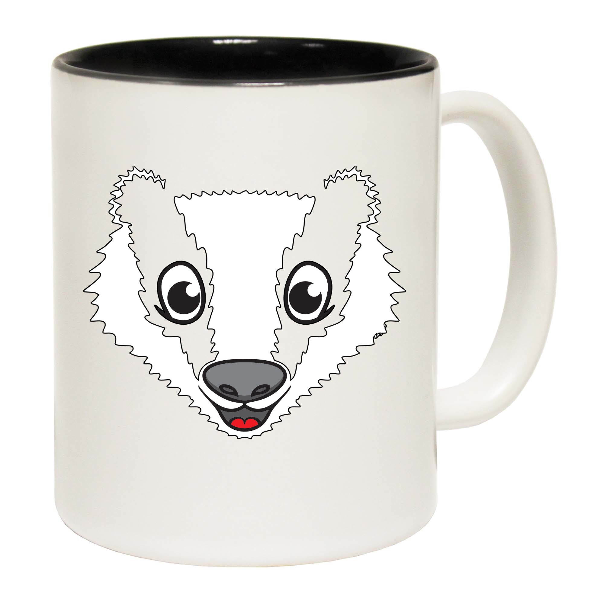 Badger Animal Face Ani Mates - Funny Coffee Mug Cup
