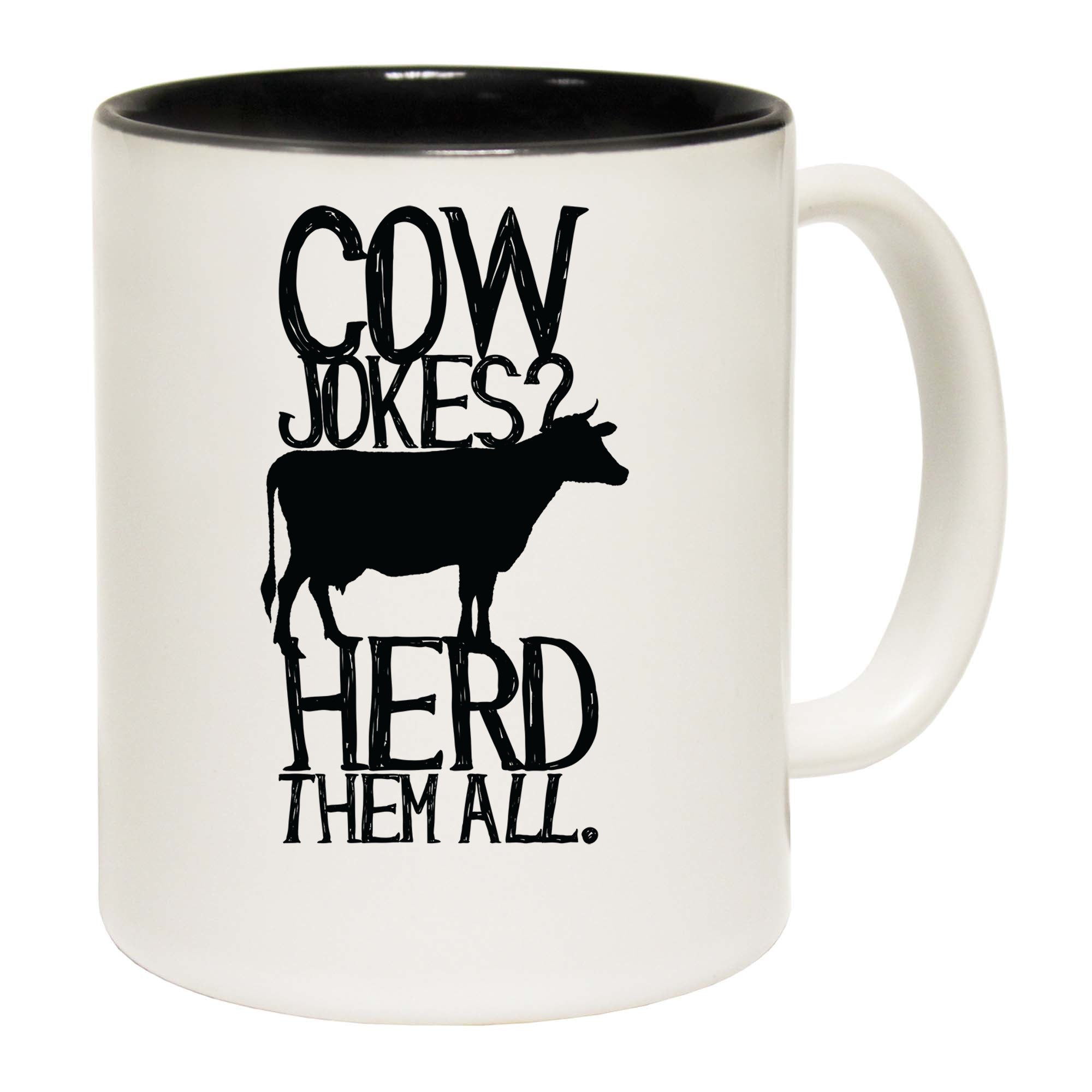 Cow Jokes Herd Them All - Funny Coffee Mug