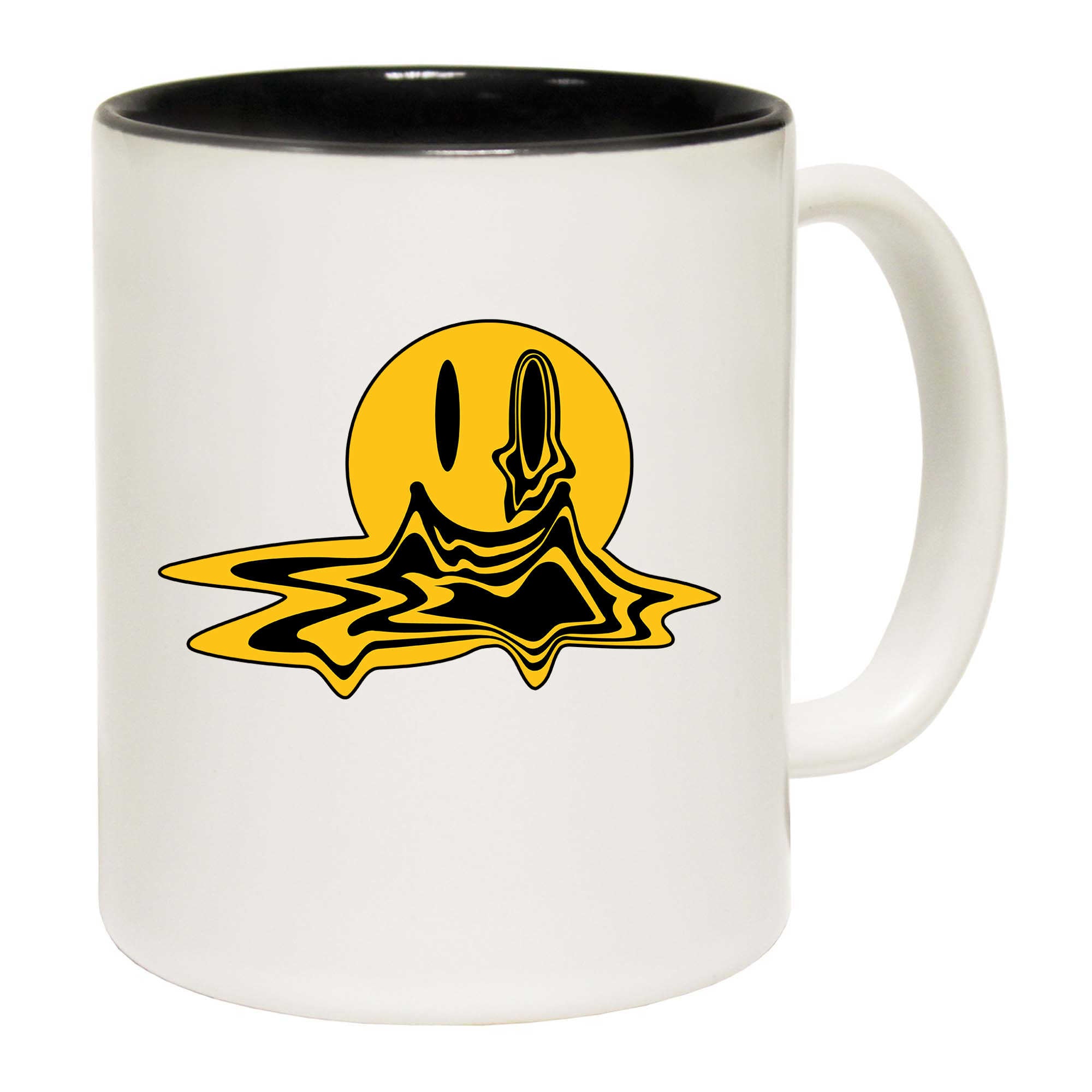 Melting Smile Face Retro Happy Emoticon - Funny Coffee Mug