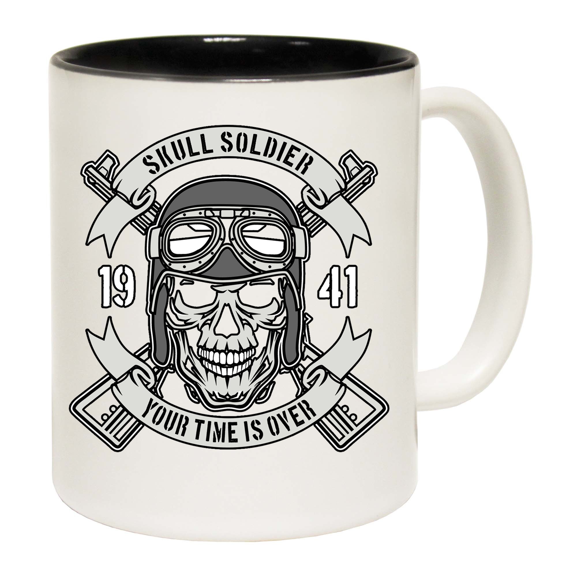 Skull Soldier Your Time Is Over Fashion - Funny Coffee Mug