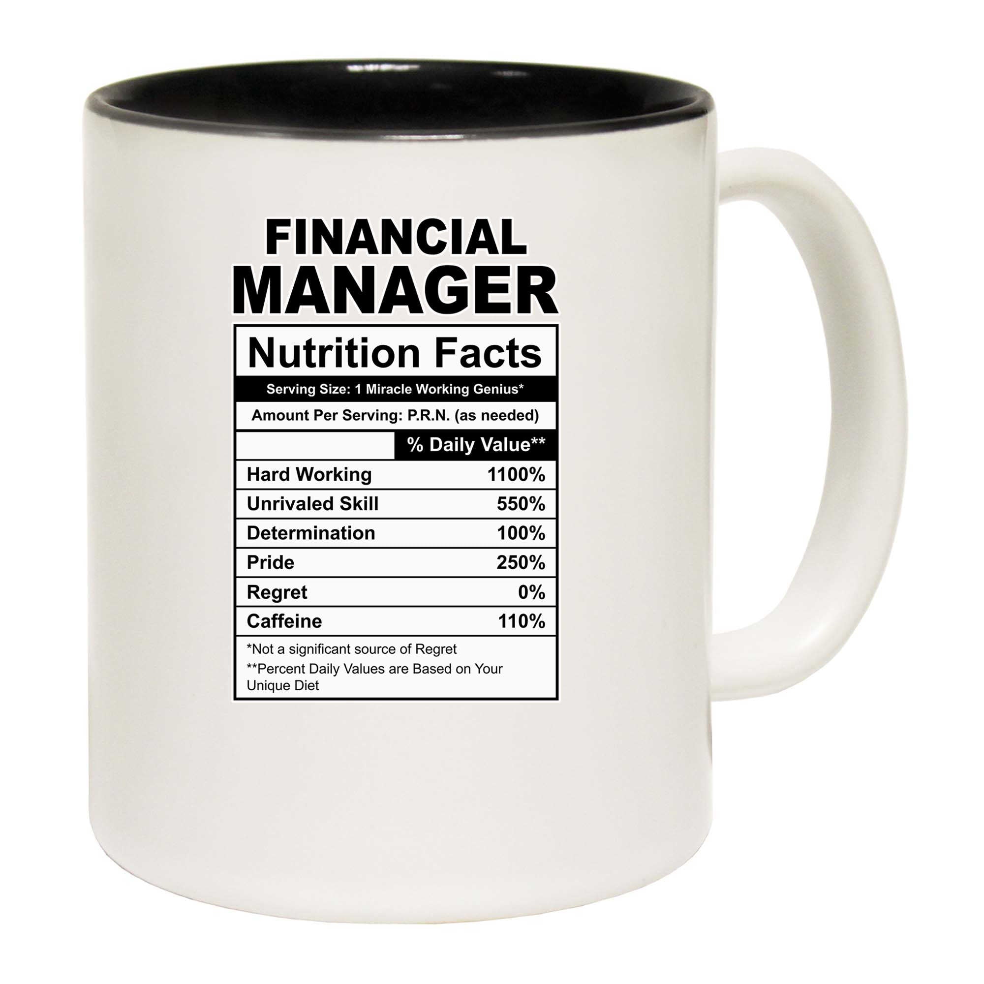 Financial Manager Nutrition Facts - Funny Coffee Mug