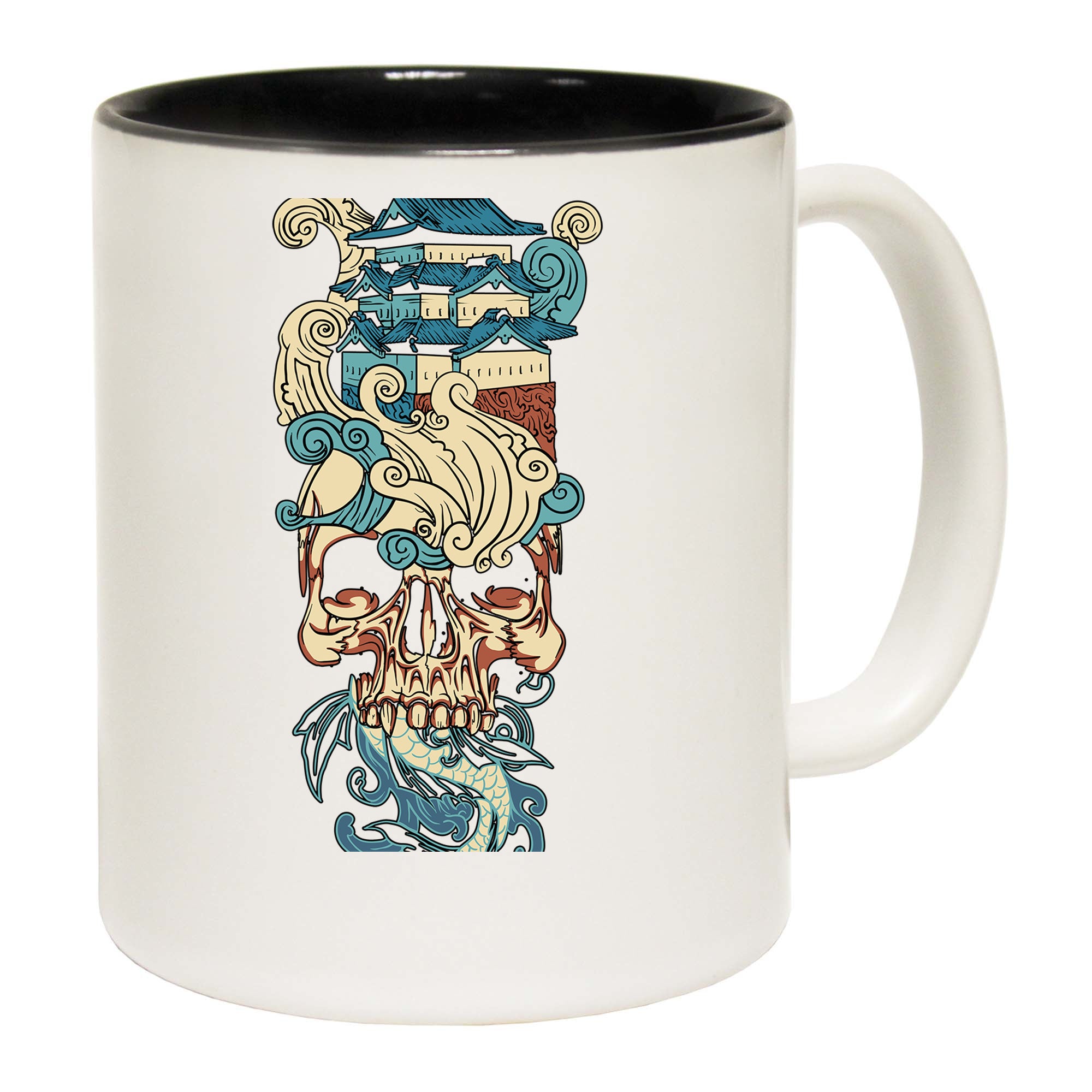 Temple Skull Koi - Funny Coffee Mug
