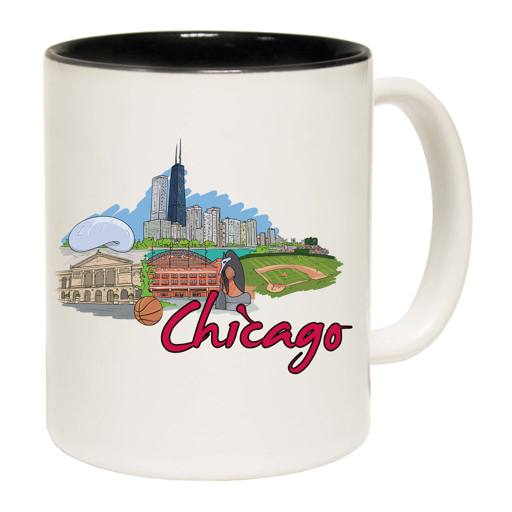 Chicago Lake Muchigan Illinois Usa Country Flag Destination - Funny Coffee Mug