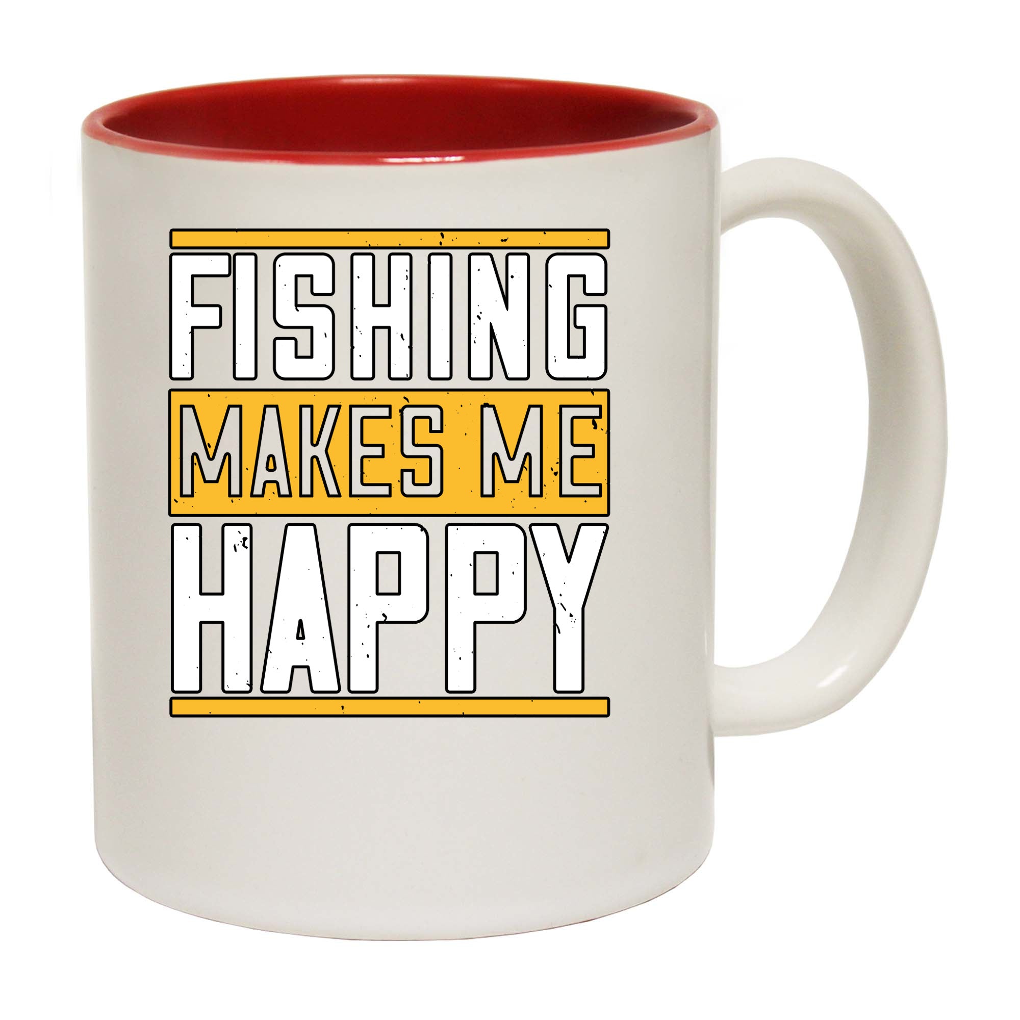 Fishing Makes Me Happy (2) - Funny Coffee Mug
