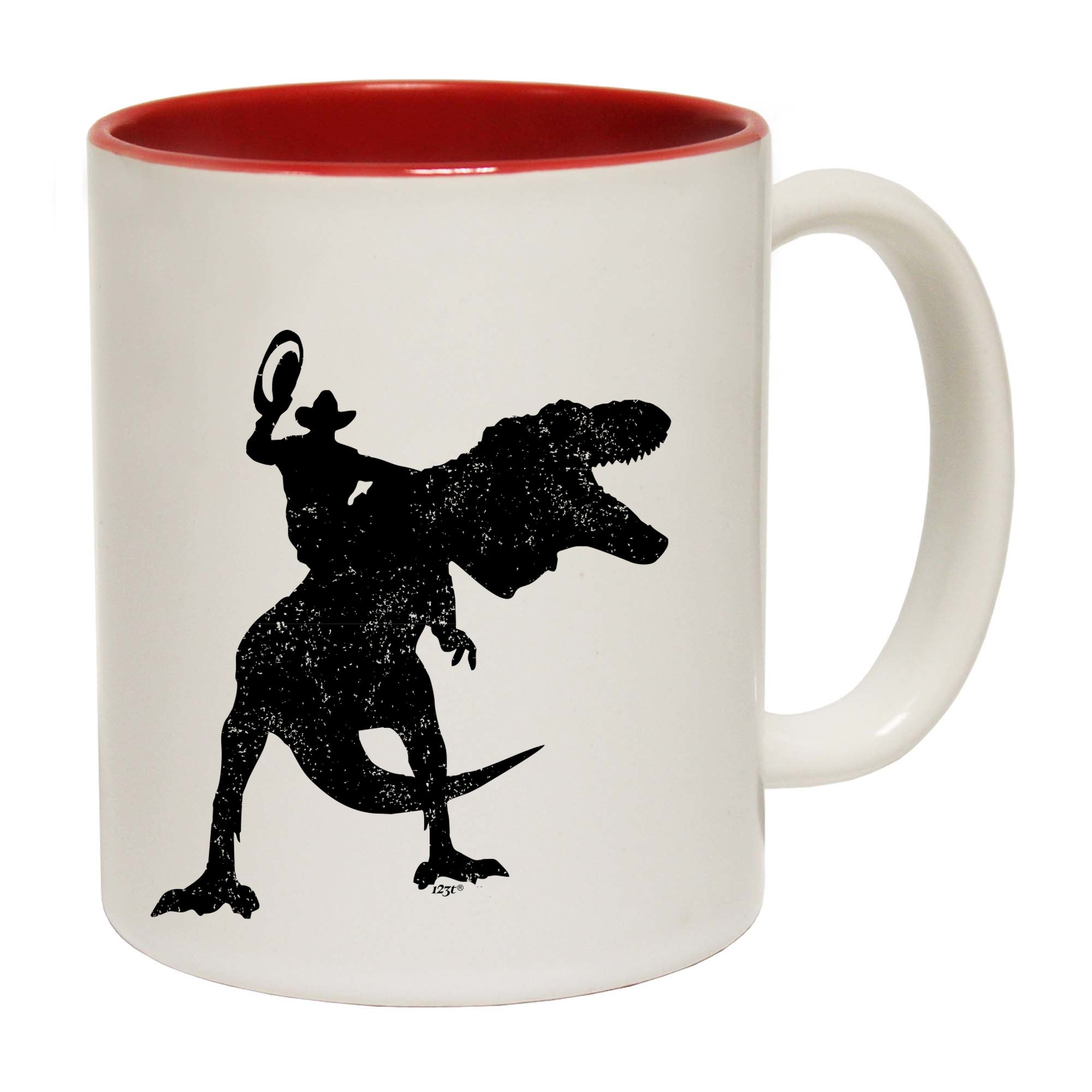 Cowboy Riding T Rex Dinosaur - Funny Coffee Mug Cup
