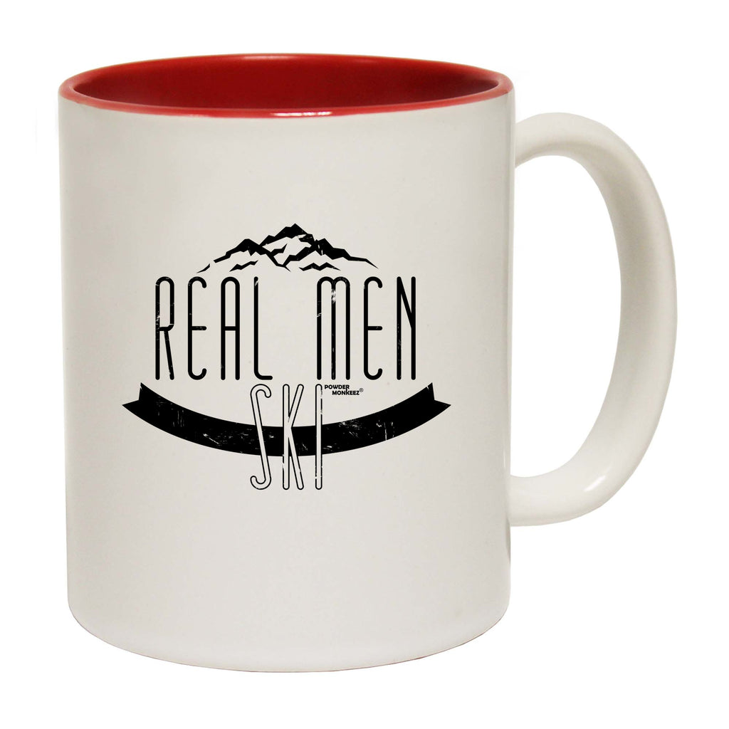 Pm Real Men Ski - Funny Coffee Mug