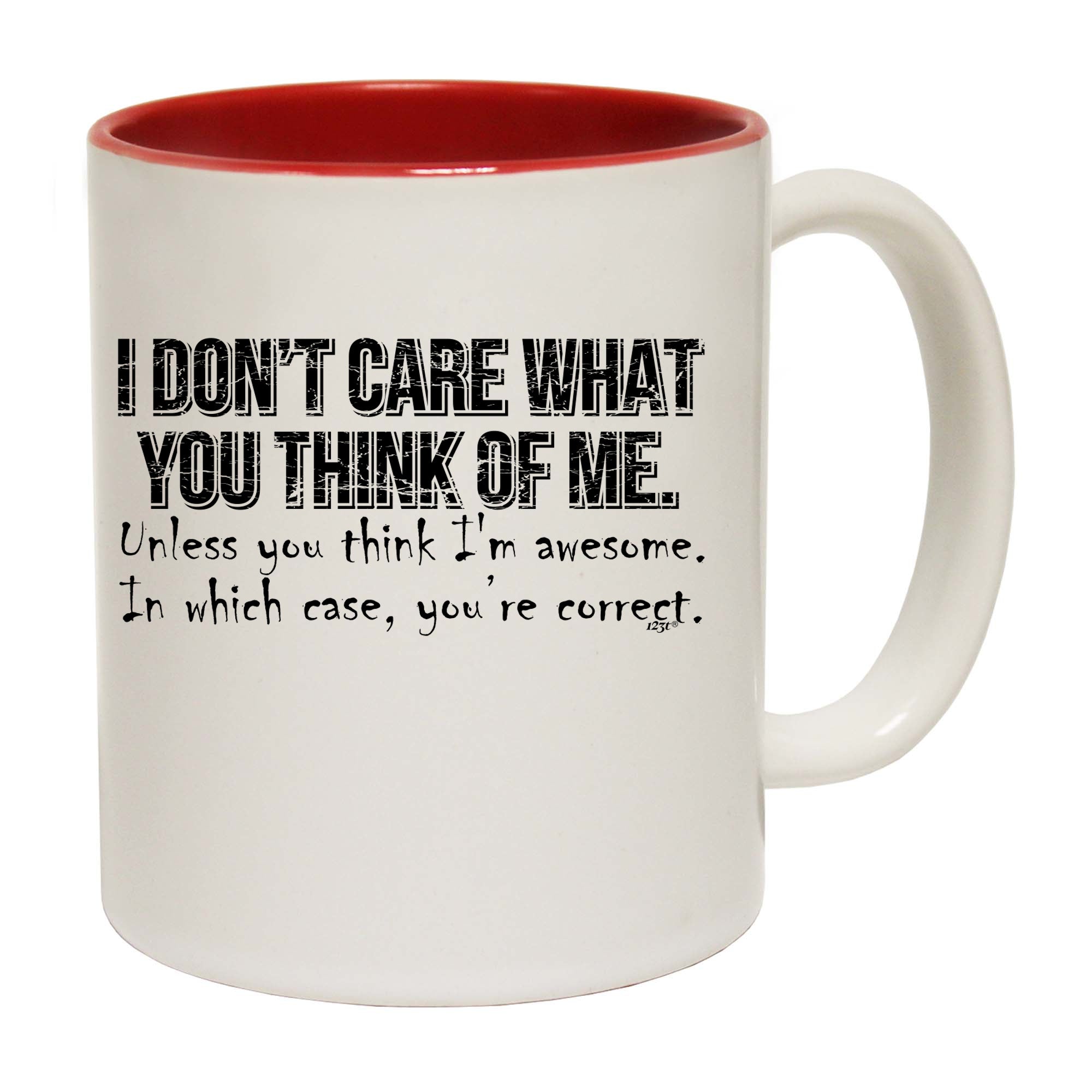 Dont Care What You Think Of Me Unless You Think Im Awesome - Funny Coffee Mug Cup