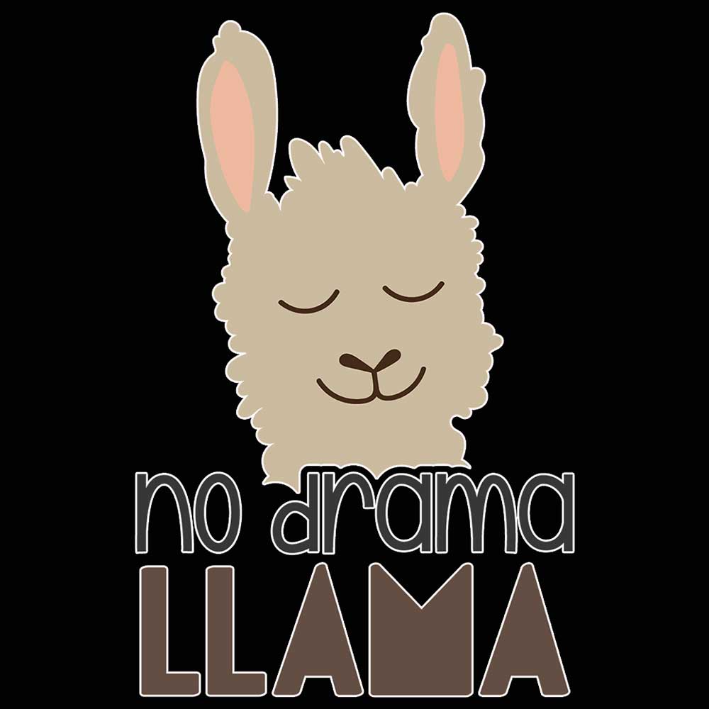 No Drama Llama Lama Glama - Mens 123t Funny T-Shirt Tshirts