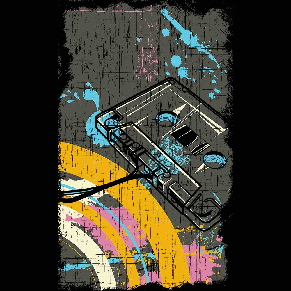 Old Skool Retro Cassette Music Tape - Mens 123t Funny T-Shirt Tshirts