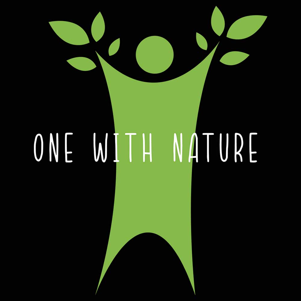 One With Nature Green Eco - Mens 123t Funny T-Shirt Tshirts