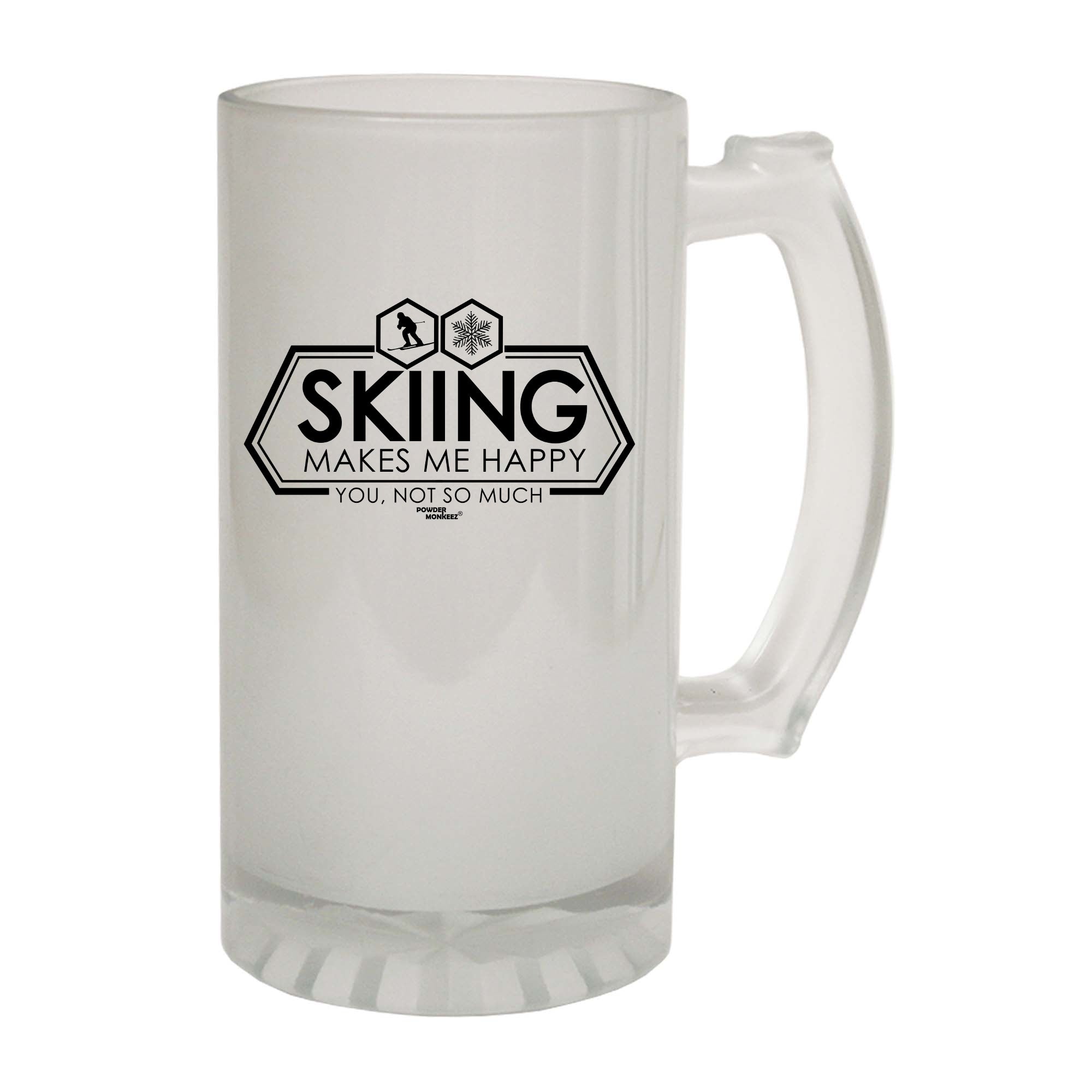 Pm Skiing Makes Me Happy - Funny Beer Stein
