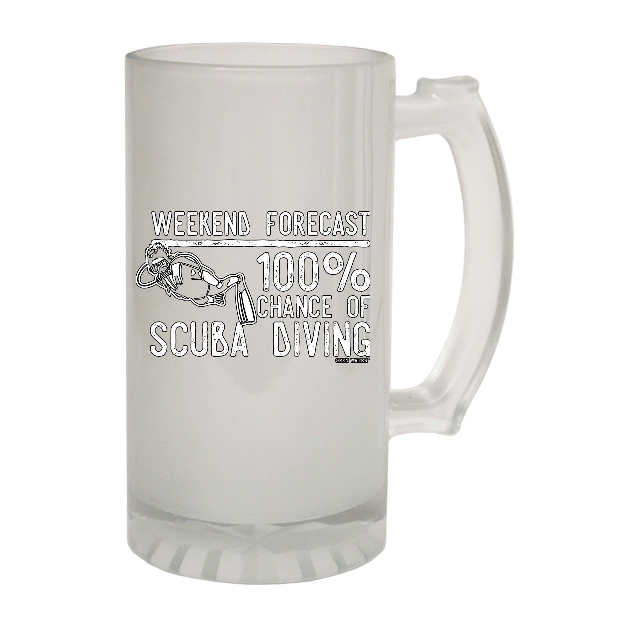 Ow Weekend Forecast Scuba Diving - Funny Beer Stein