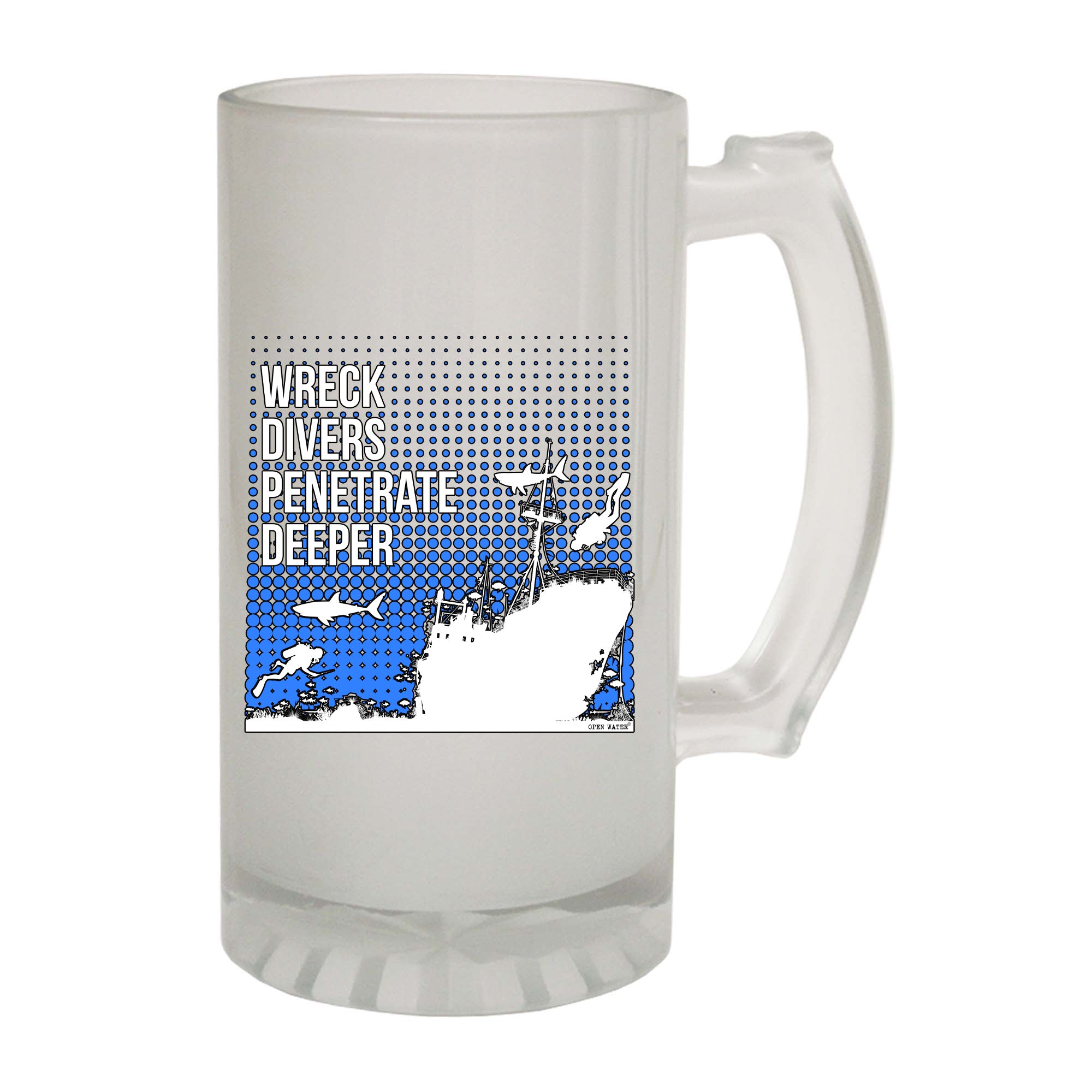 Ow Wreck Divers Penetrate Deeper - Funny Beer Stein
