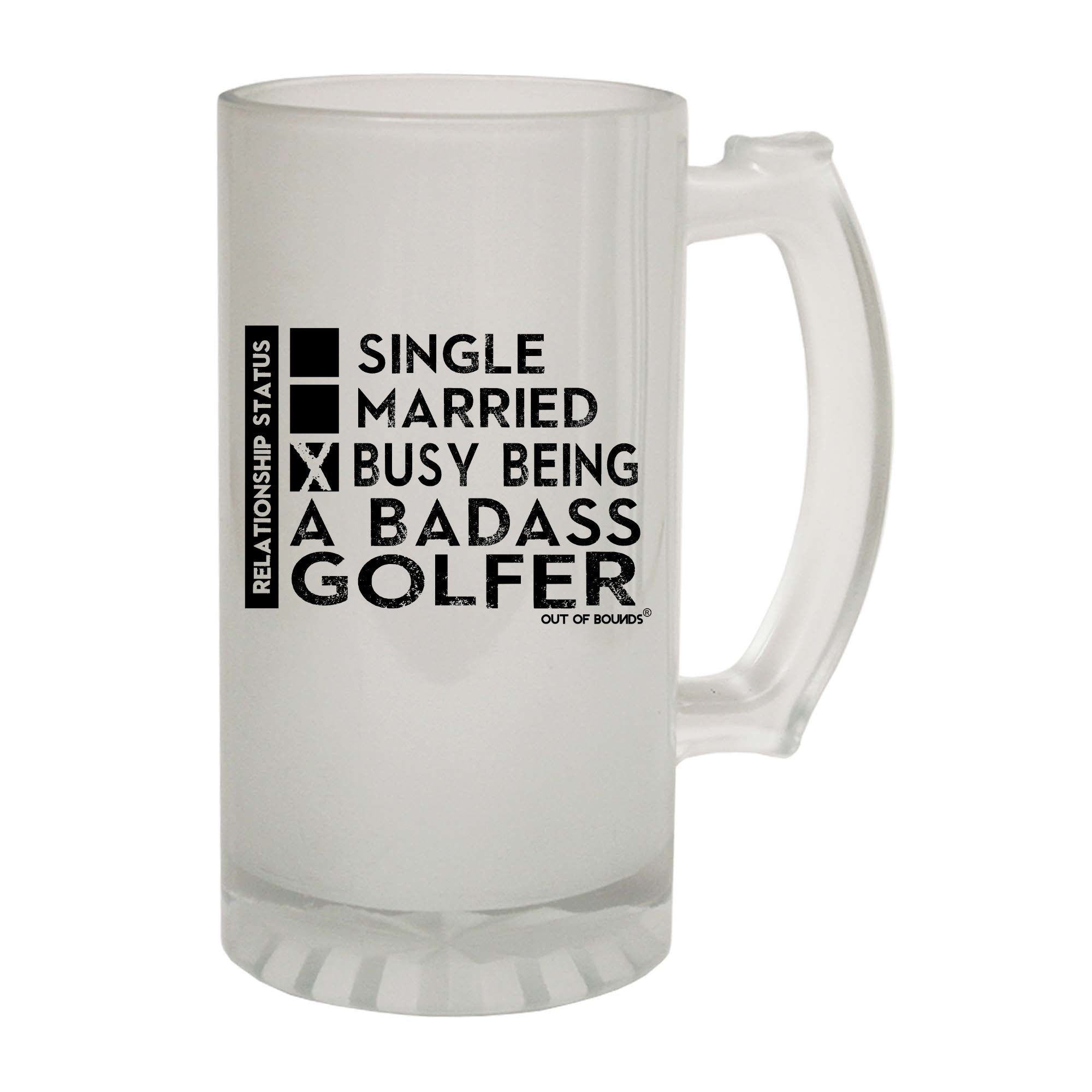 Oob Relationship Status Badass Golfer - Funny Beer Stein
