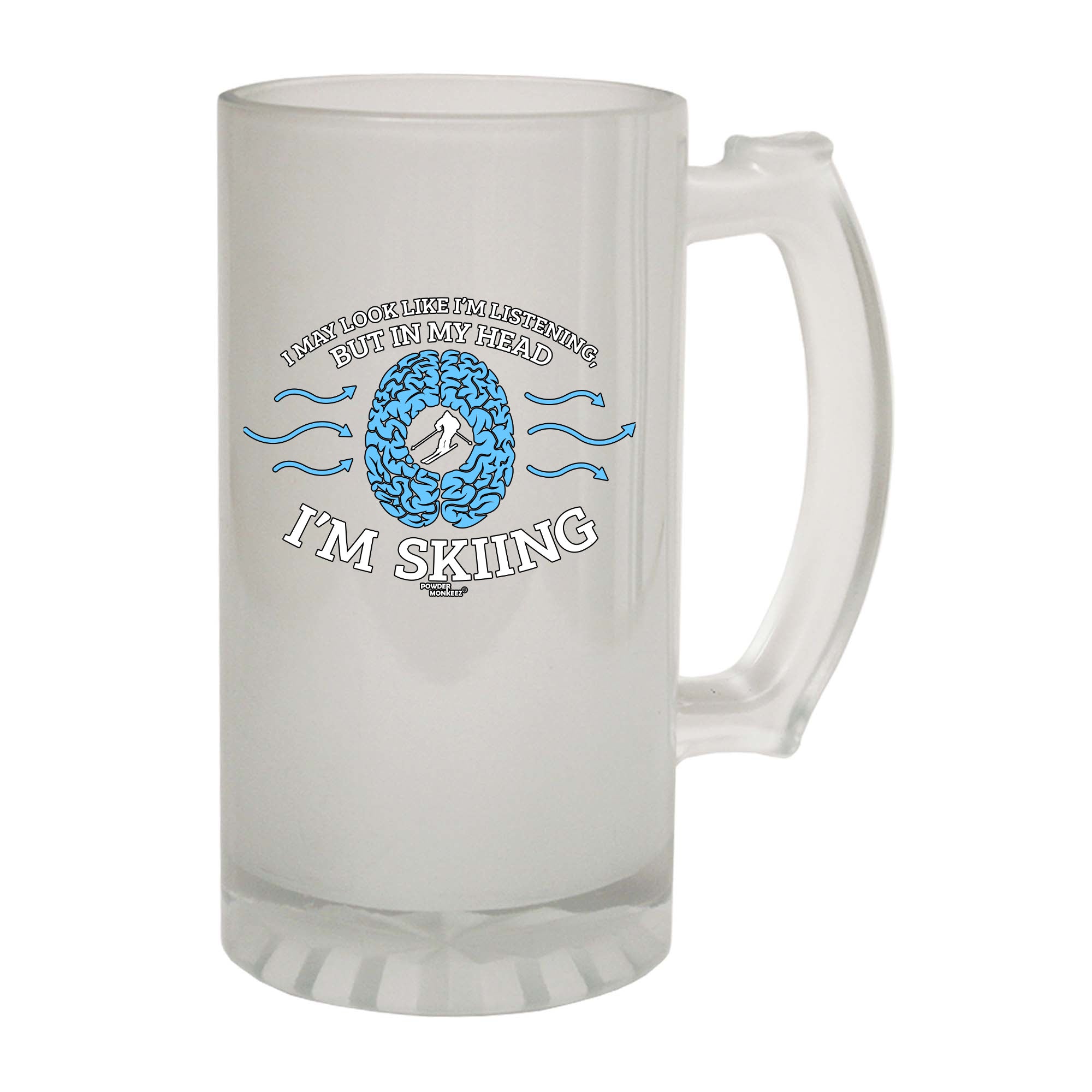 Pm I May Look Like Im Listening Skiing - Funny Beer Stein