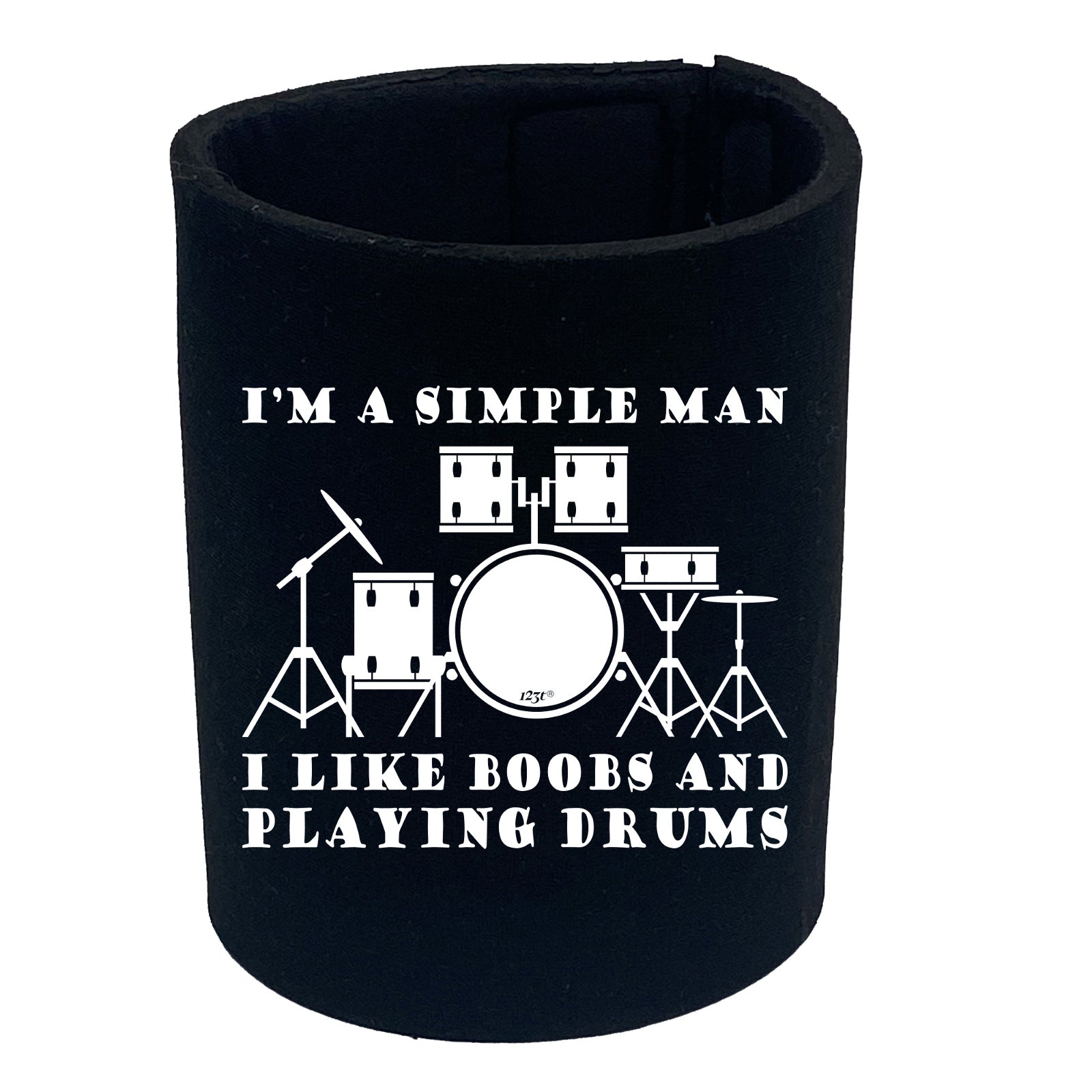 I'M Simple B B Playing Drums Music - Funny Stubby Holder